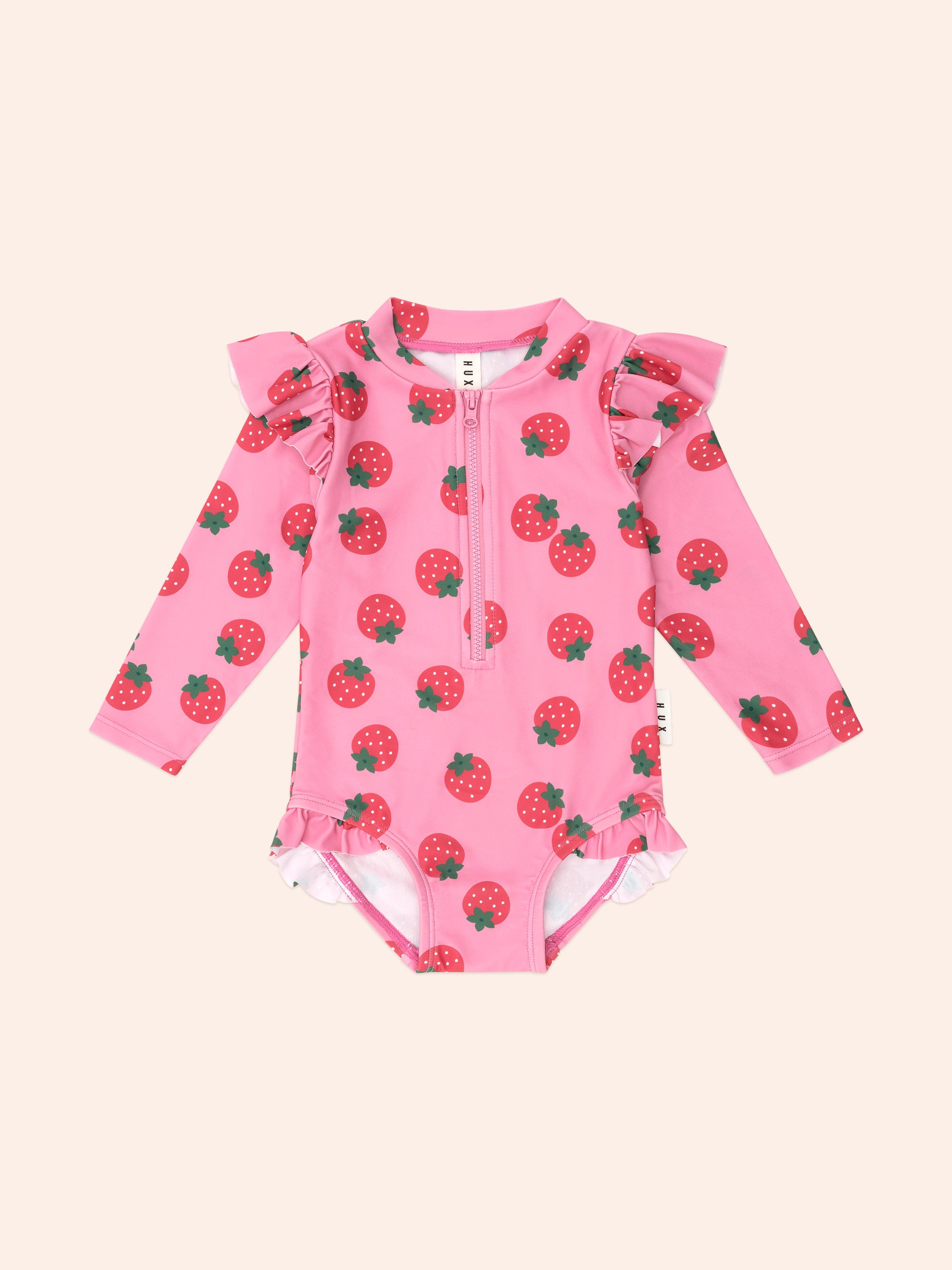 Huxbaby Strawberry Fields Forever Frill Swimsuit - Strawberry