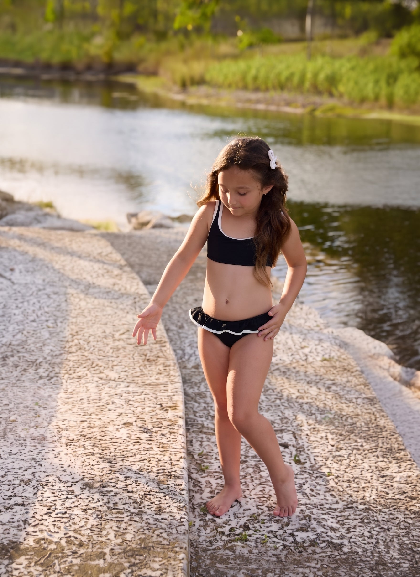 Rylee + Cru Daisy Bikini - Black