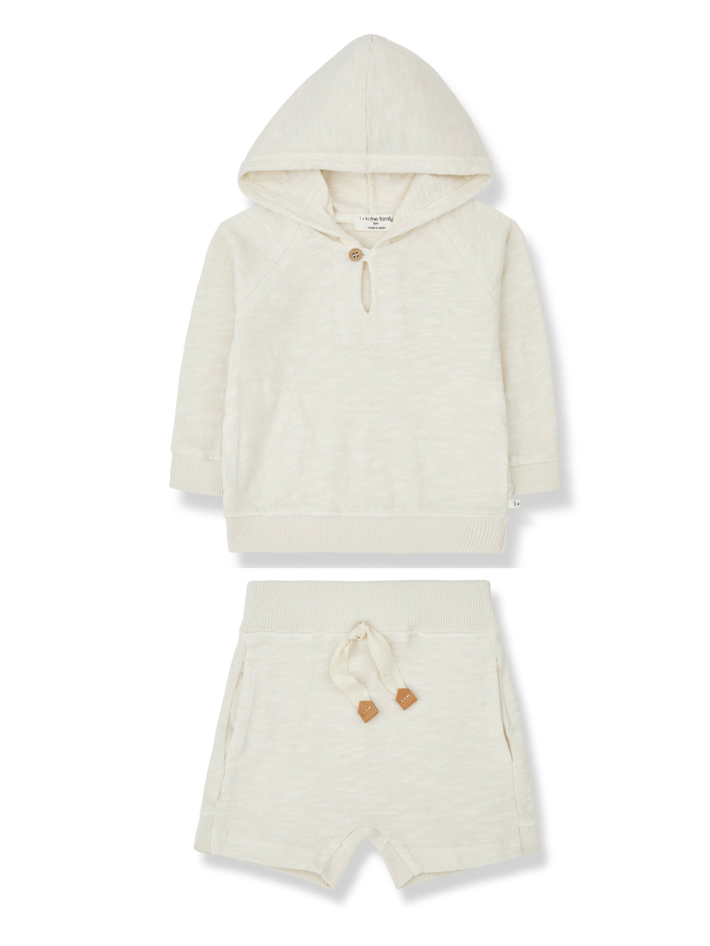 1 + In the Family Marcello Top and Gino Short Sweatsuit Set - Ivory