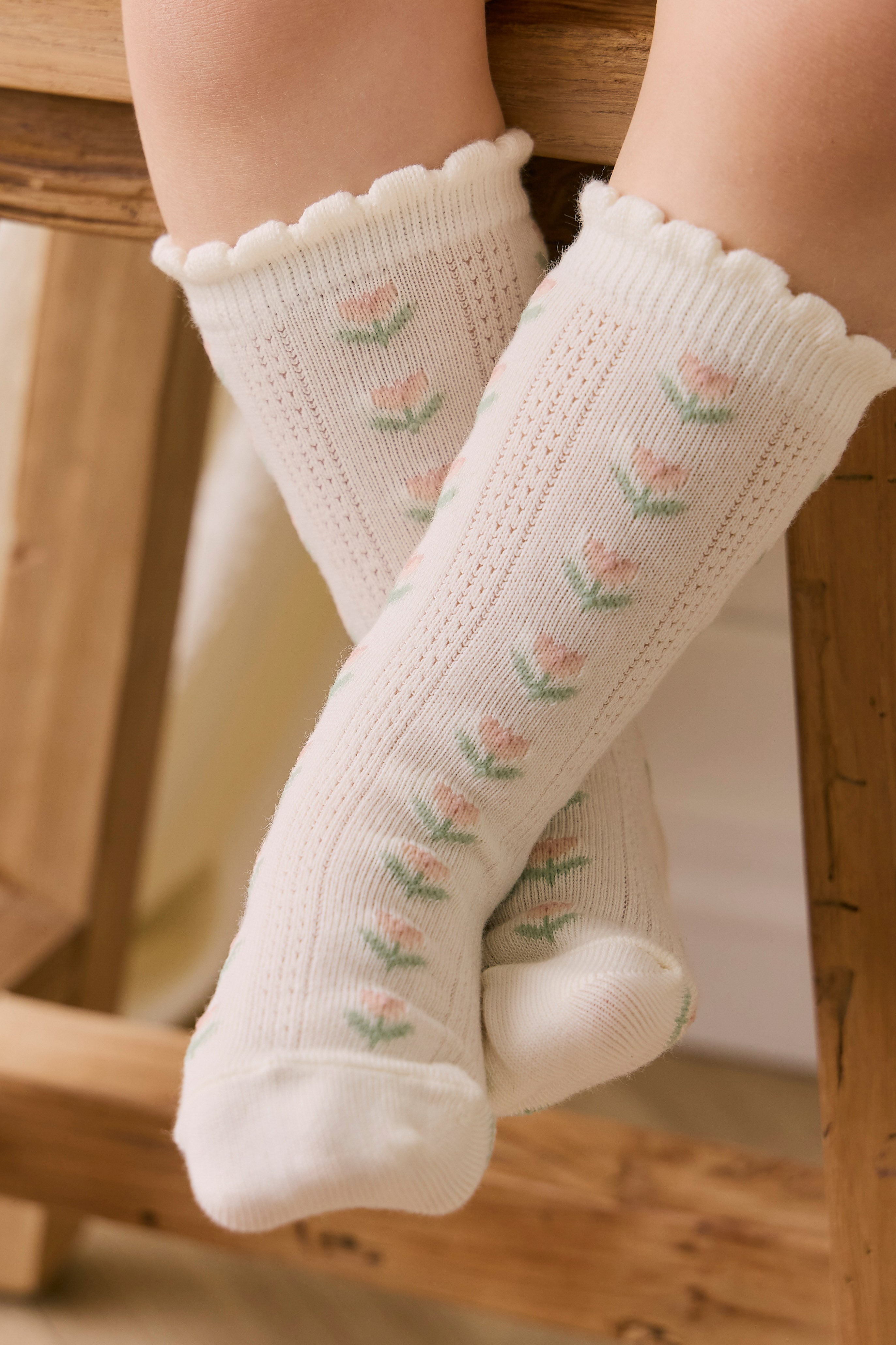 Jamie Kay Ines Knee High Sock - Ines Floral Egret