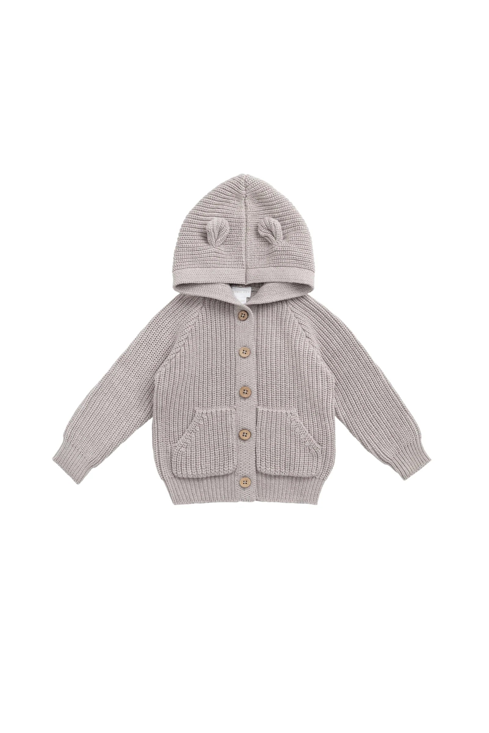 Jamie Kay OG Bear Knit Cardigan - Moleskin Marle