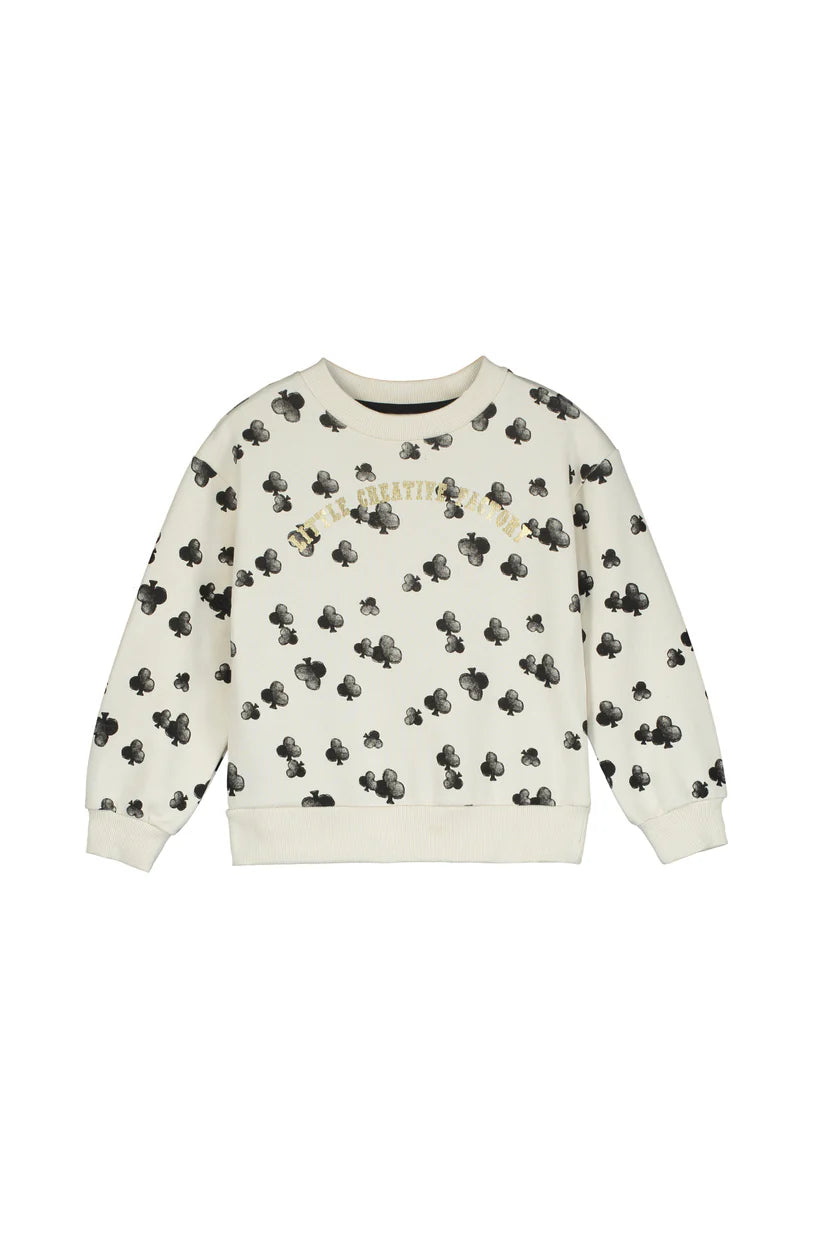 Little Creative Factory Lucky Sweatshirt - Cream & Black