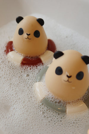 Koges Sløjd Silicone Bath Toys Swim Ring Panda - Almond Mix