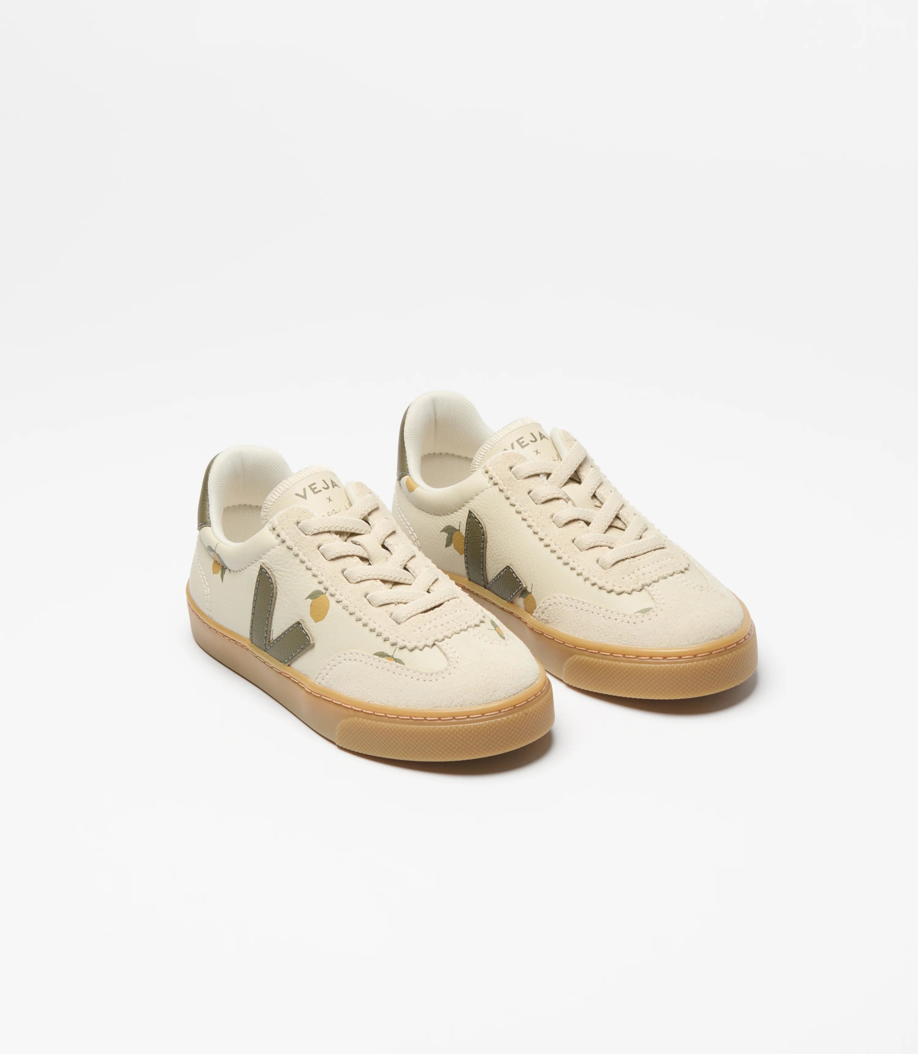 Veja X Konges Sløjd Small Volley Leather Sneakers - Lemon Argile