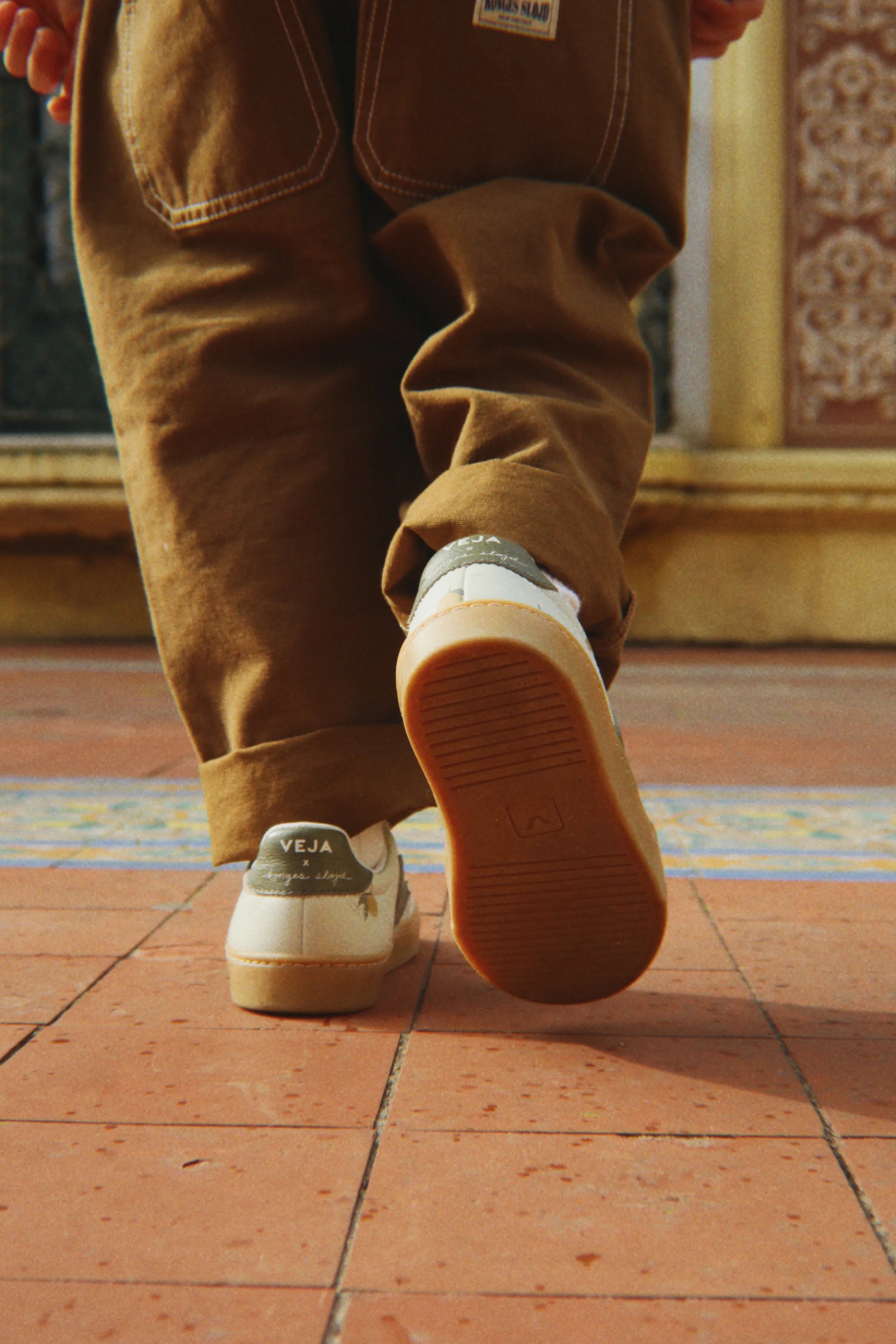 Veja X Konges Sløjd Small Volley Leather Sneakers - Lemon Argile