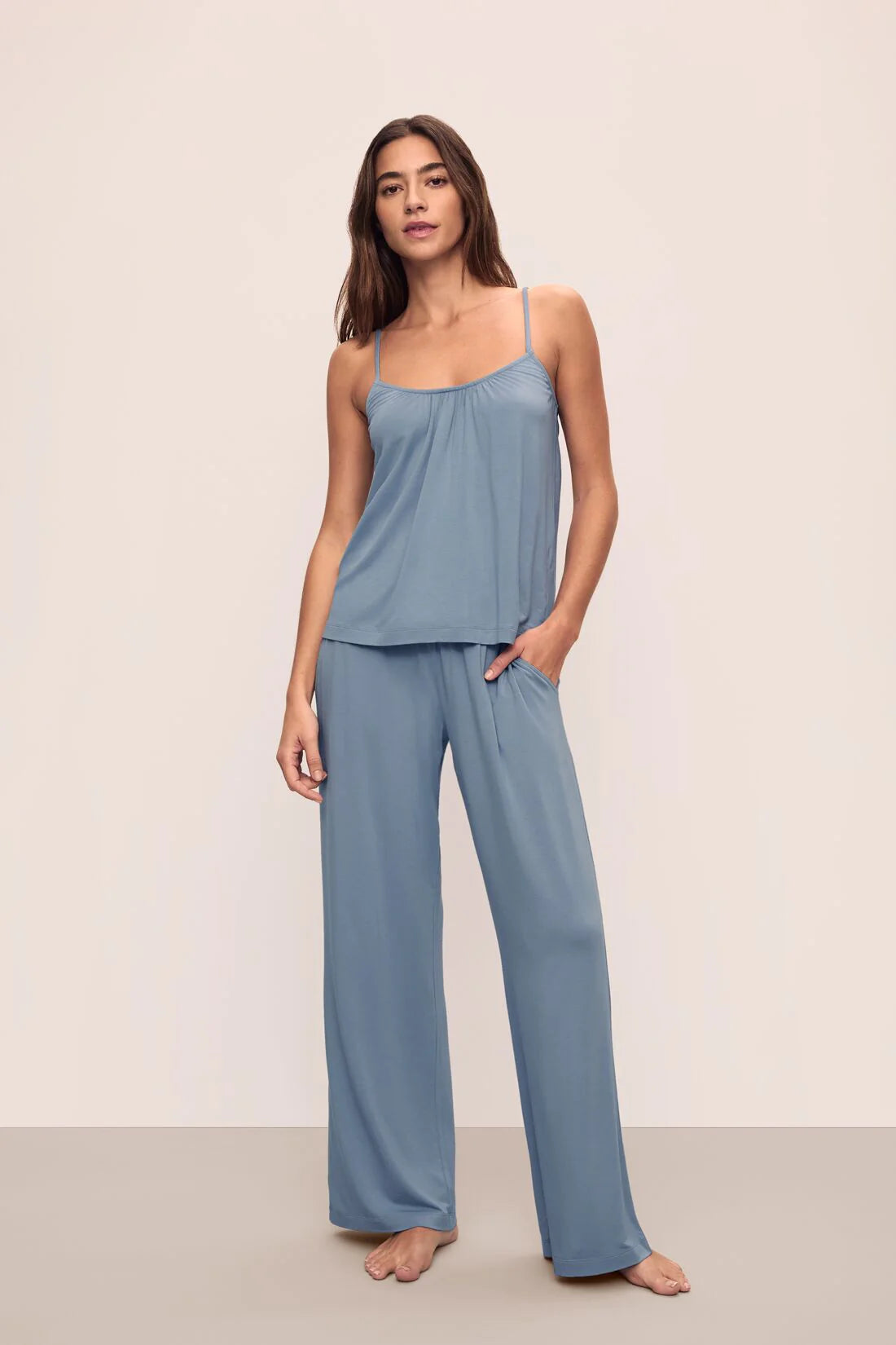 Eberjey Gisele Cami & Pant Set - Faded Denim