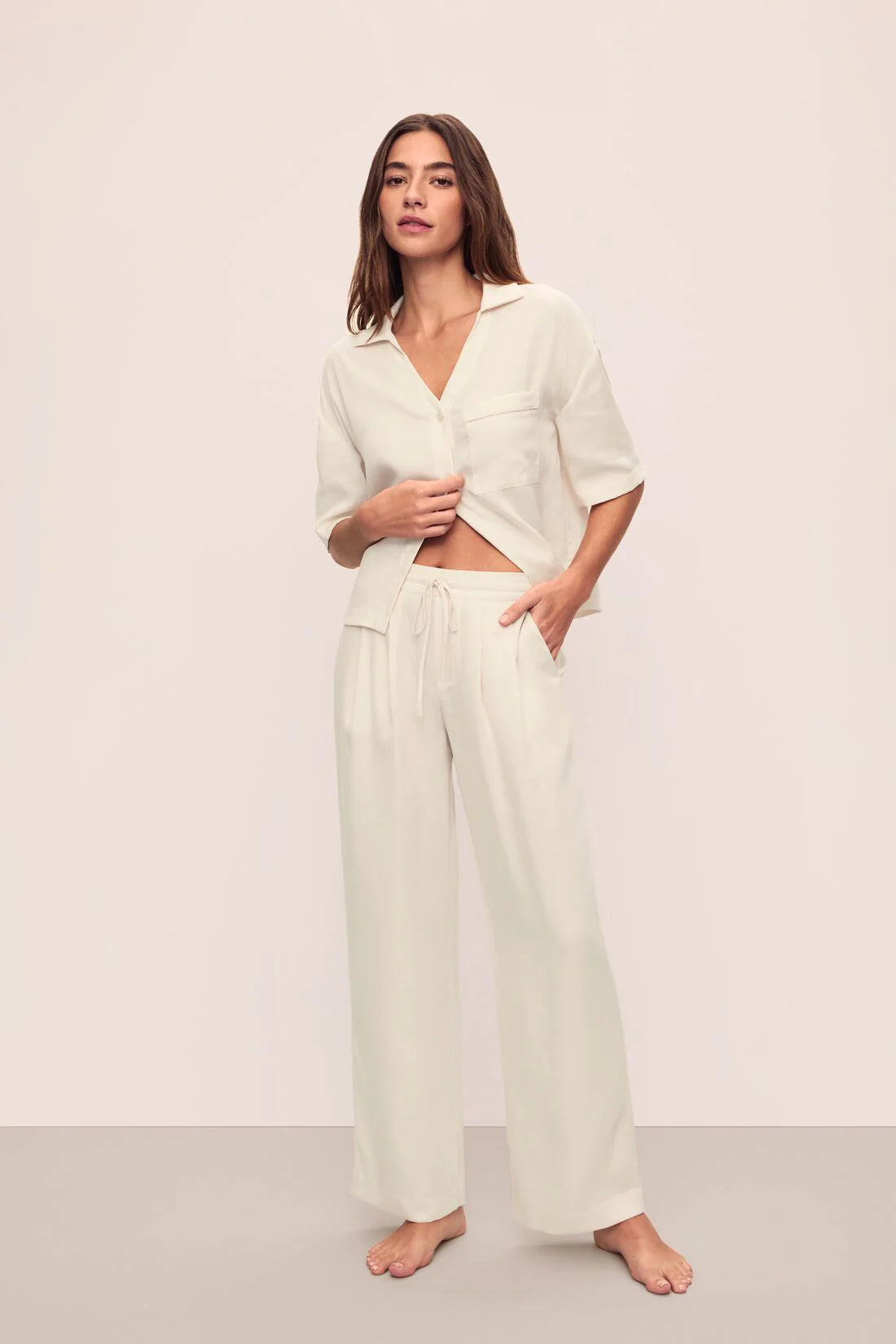 Eberjey Tencel Woven Relaxed Pant - Whitecap Grey