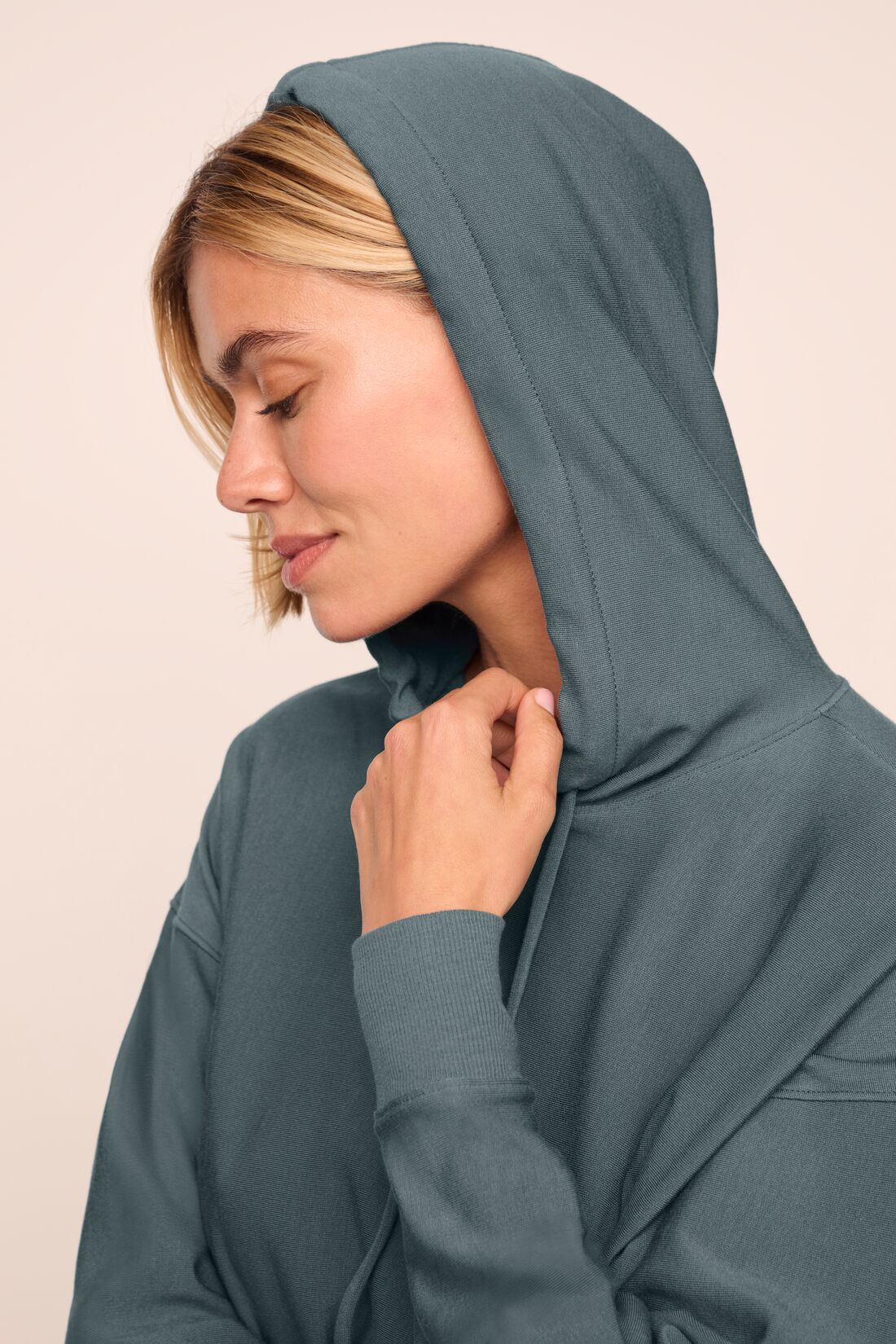 Eberjey Softest Sweats Hoodie - Stone Blue