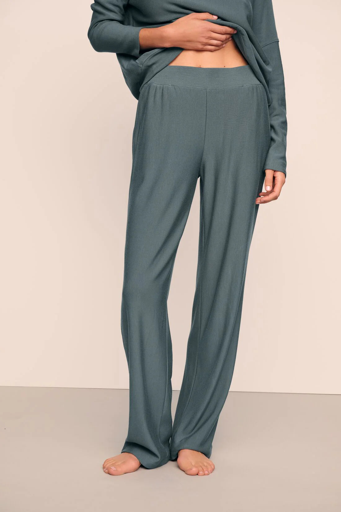 Eberjey Softest Sweats Strait Pant - Stone Blue