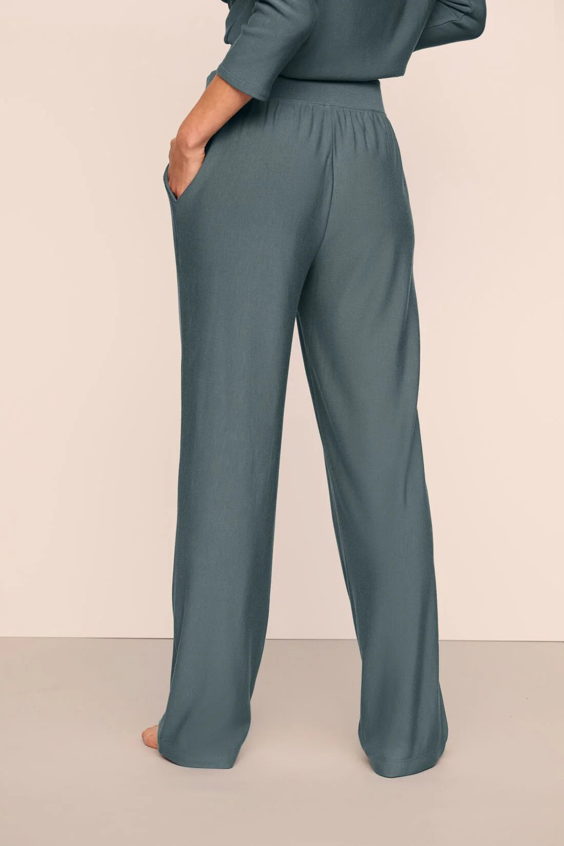 Eberjey Softest Sweats Strait Pant - Stone Blue
