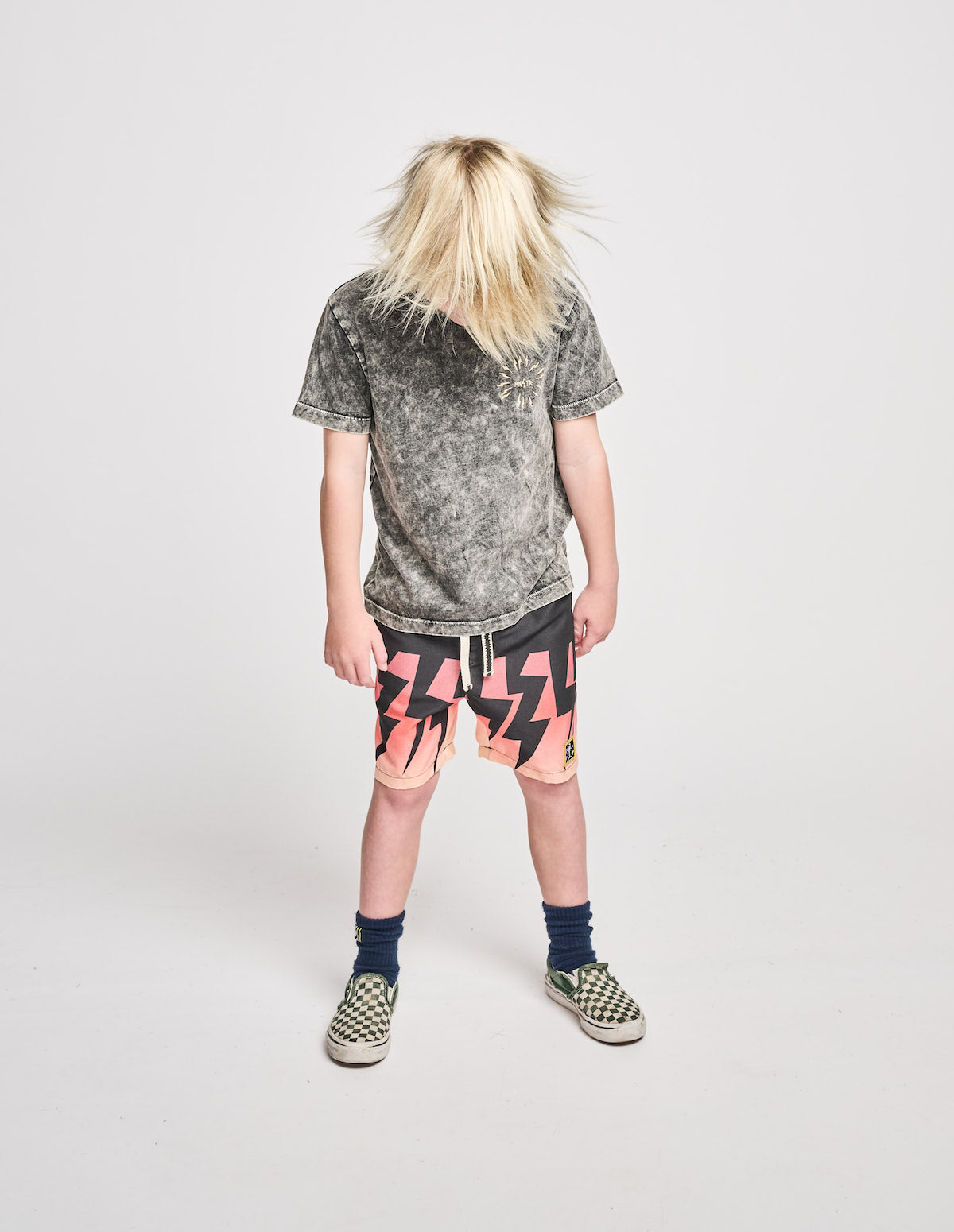 Munster Kids Lightning B Short - Black Peach