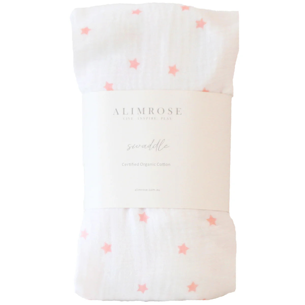 Alimrose Muslin Swaddle - Pink Stars