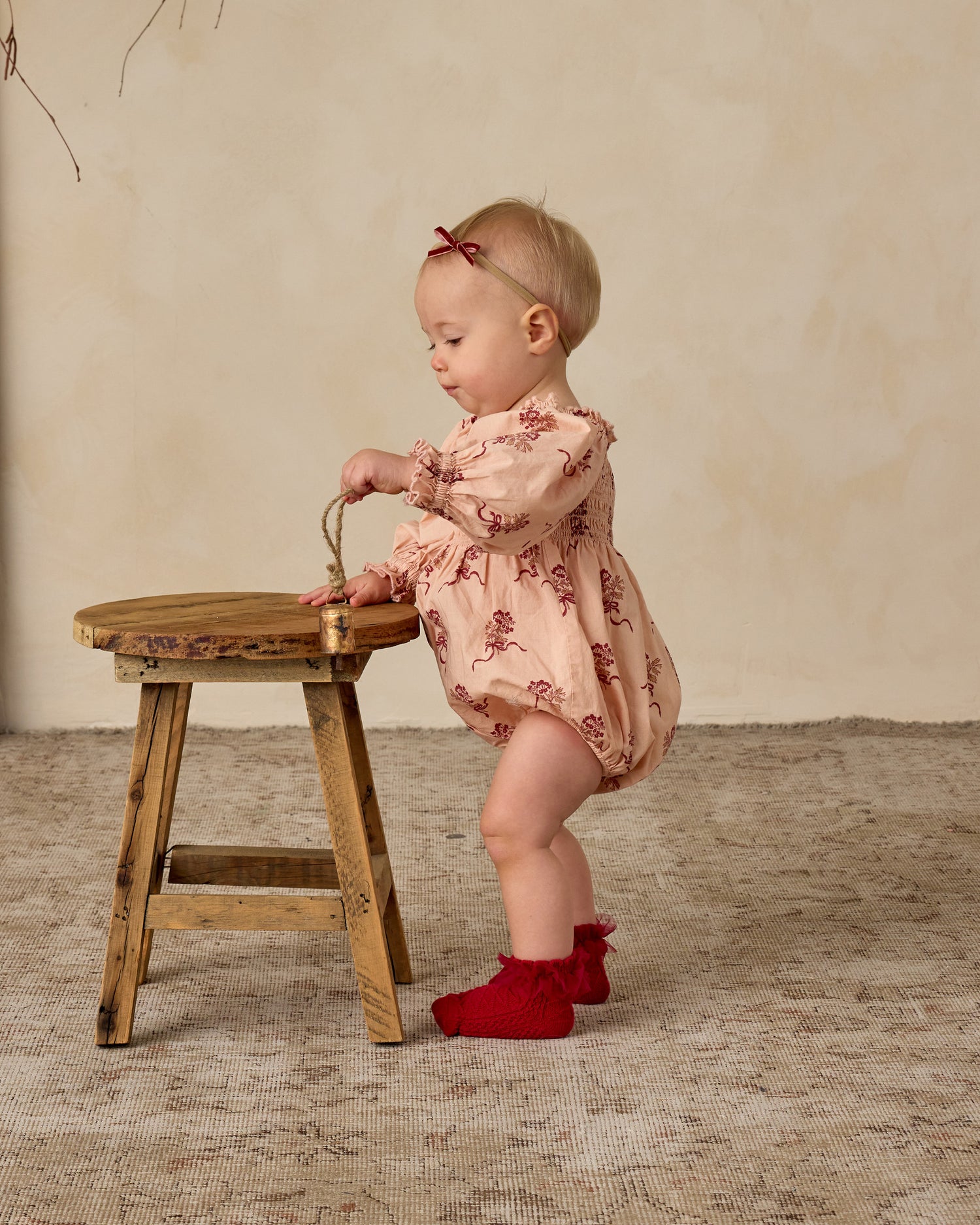 Noralee Ruffle Socks - Ruby, Silver Shimmer