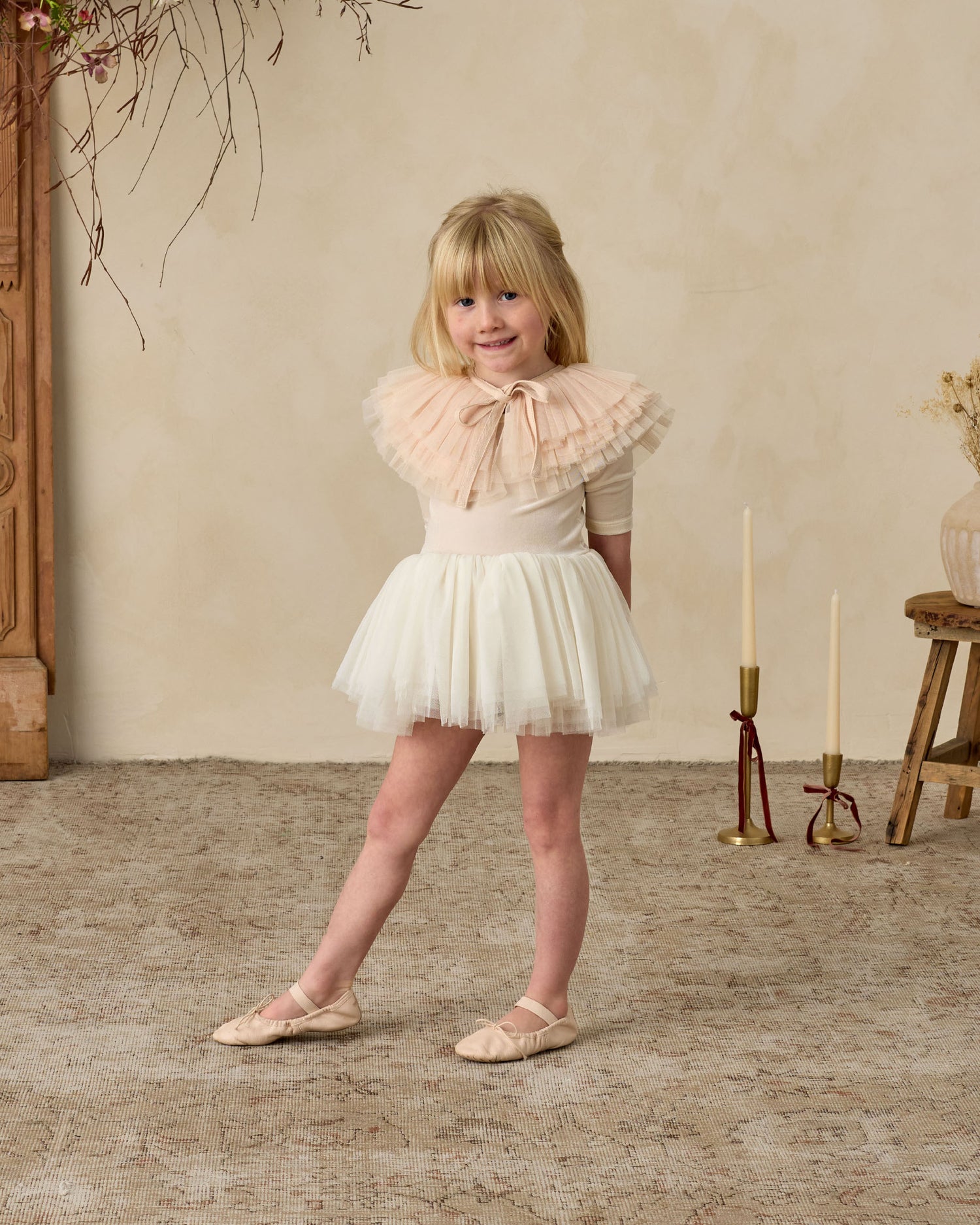 Noralee Ruffle Tulle Collar - Antique