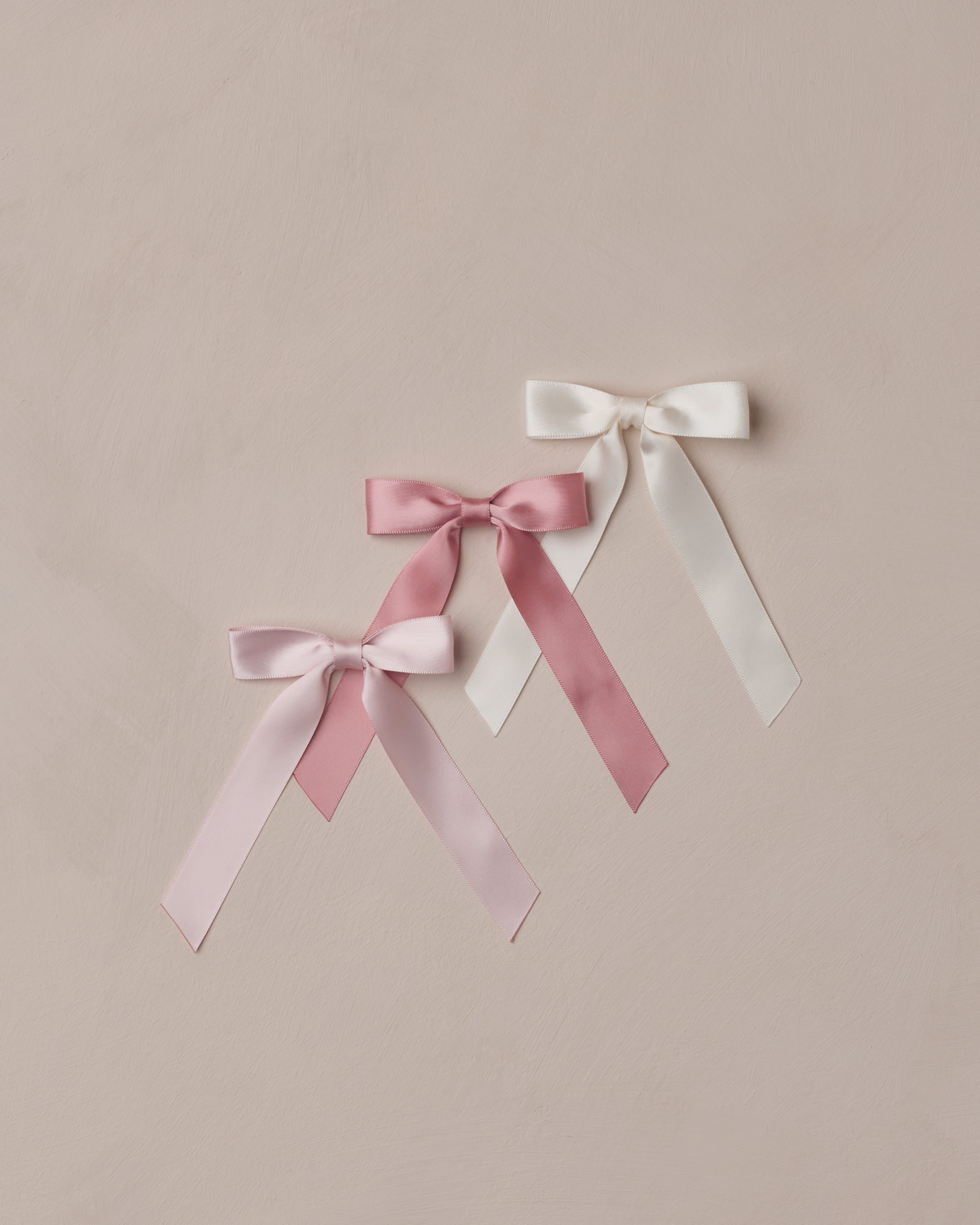 Noralee Satin Ribbon Bows - Ivory, Rose, Raspberry