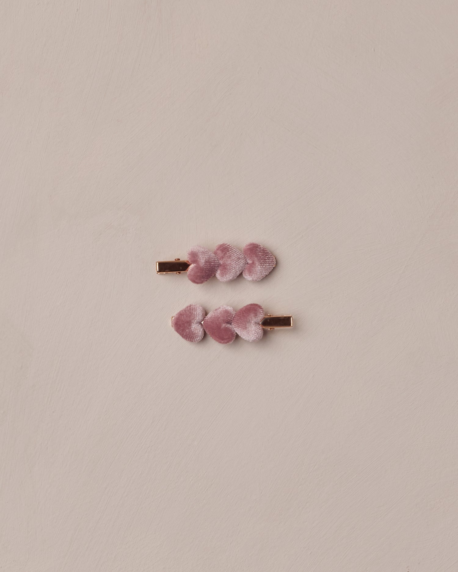 Noralee Velvet Heart Clips - Raspberry