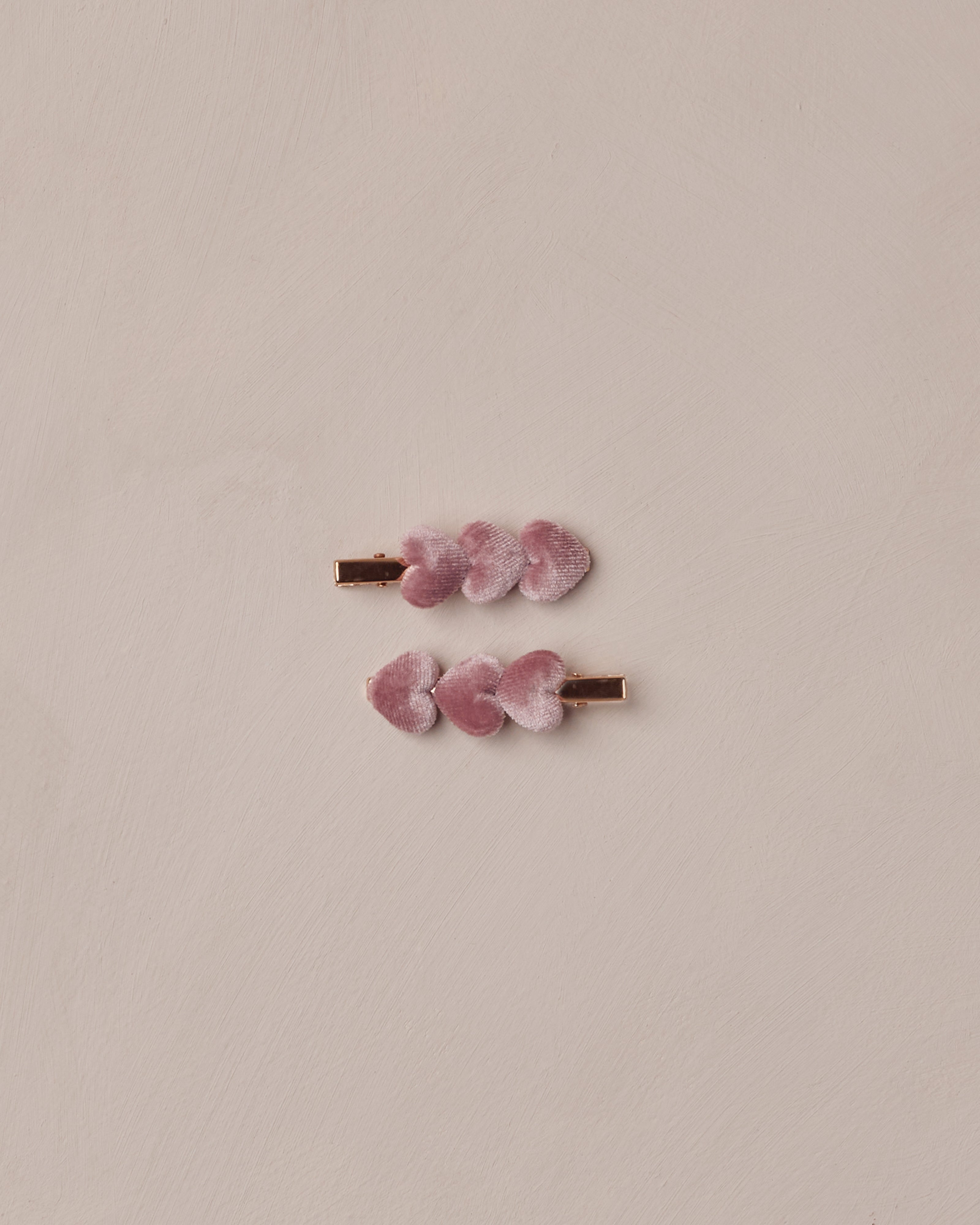 Noralee Velvet Heart Clips - Raspberry