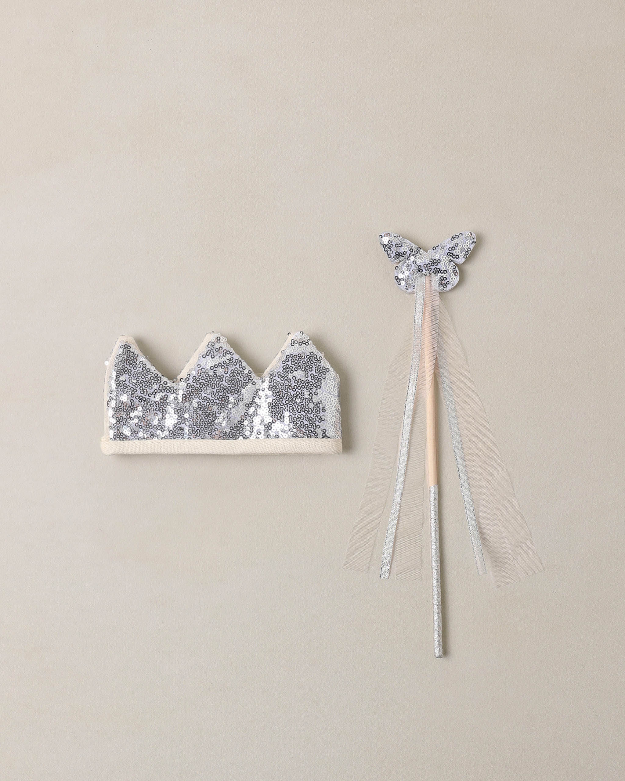 Noralee Crown + Wand - Silver Sequin