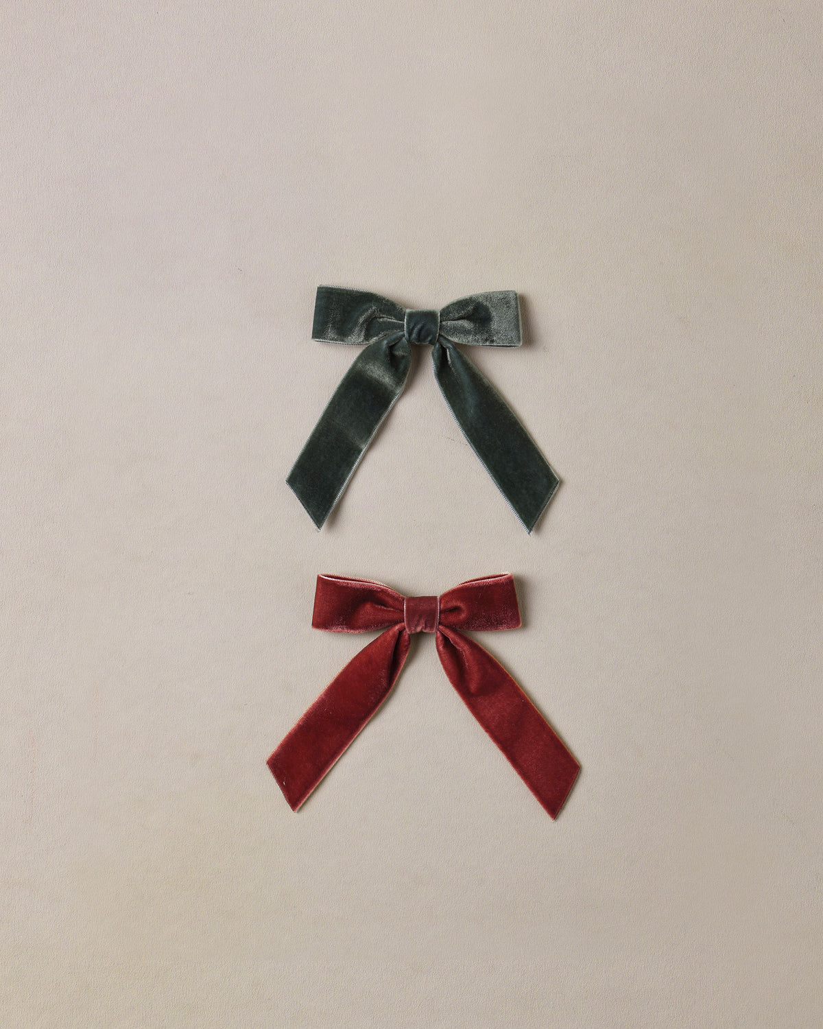 Noralee Velvet Bows Set - Green, Ruby