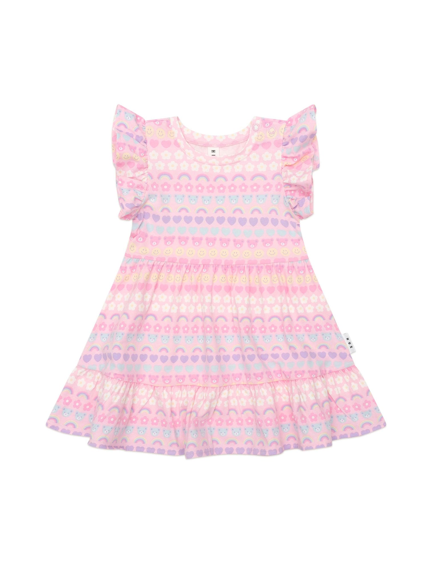 Huxbaby Emoji Rainbow Tier Dress - Multi