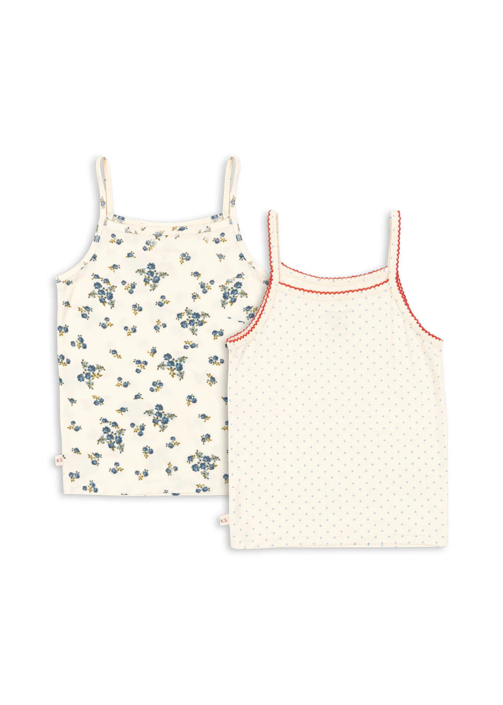 Konges Sløjd 2 Pack Mimmi Strap Tops - Blue Kitty Dot / Tramonto