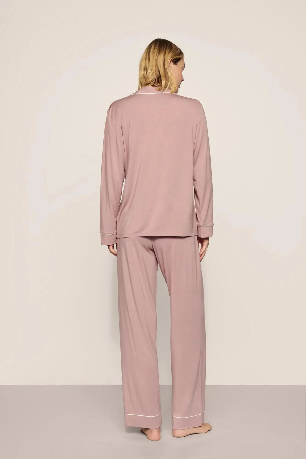 Eberjey Gisele Long PJ Set - Woodrose / Ivory