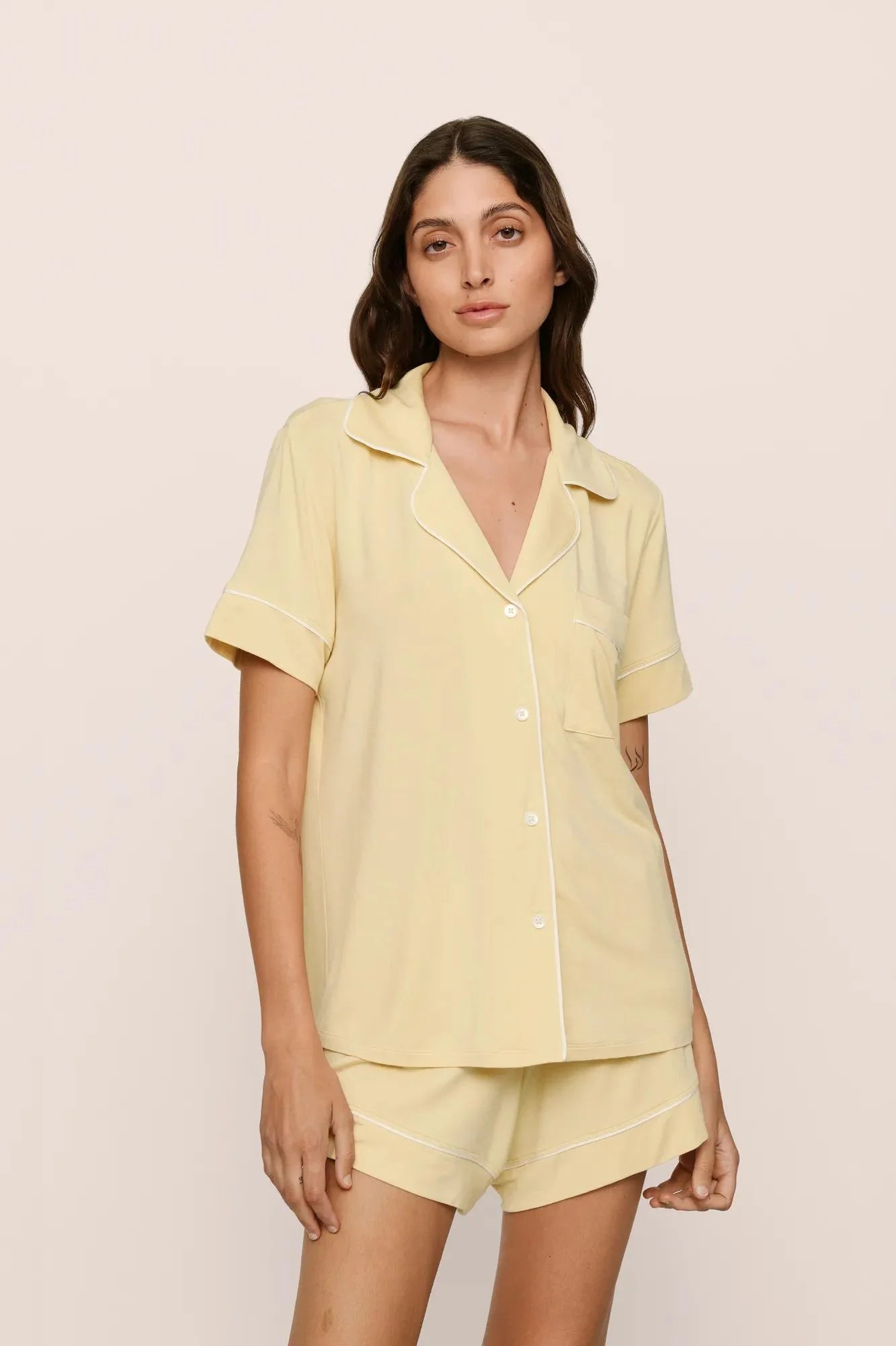 Eberjey Gisele Relaxed Short PJ Set - SR/Ivory
