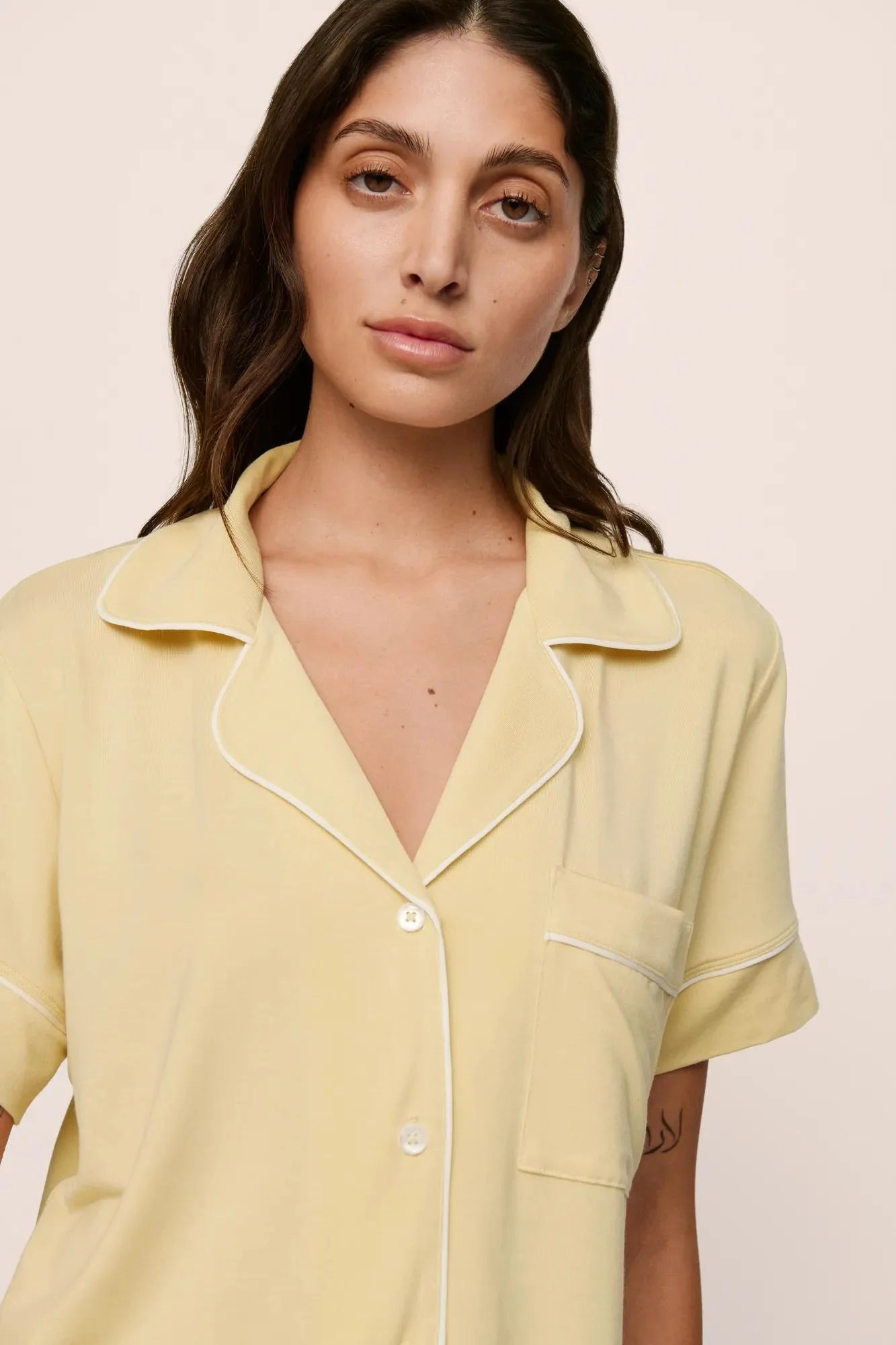 Eberjey Gisele Relaxed Short PJ Set - SR/Ivory