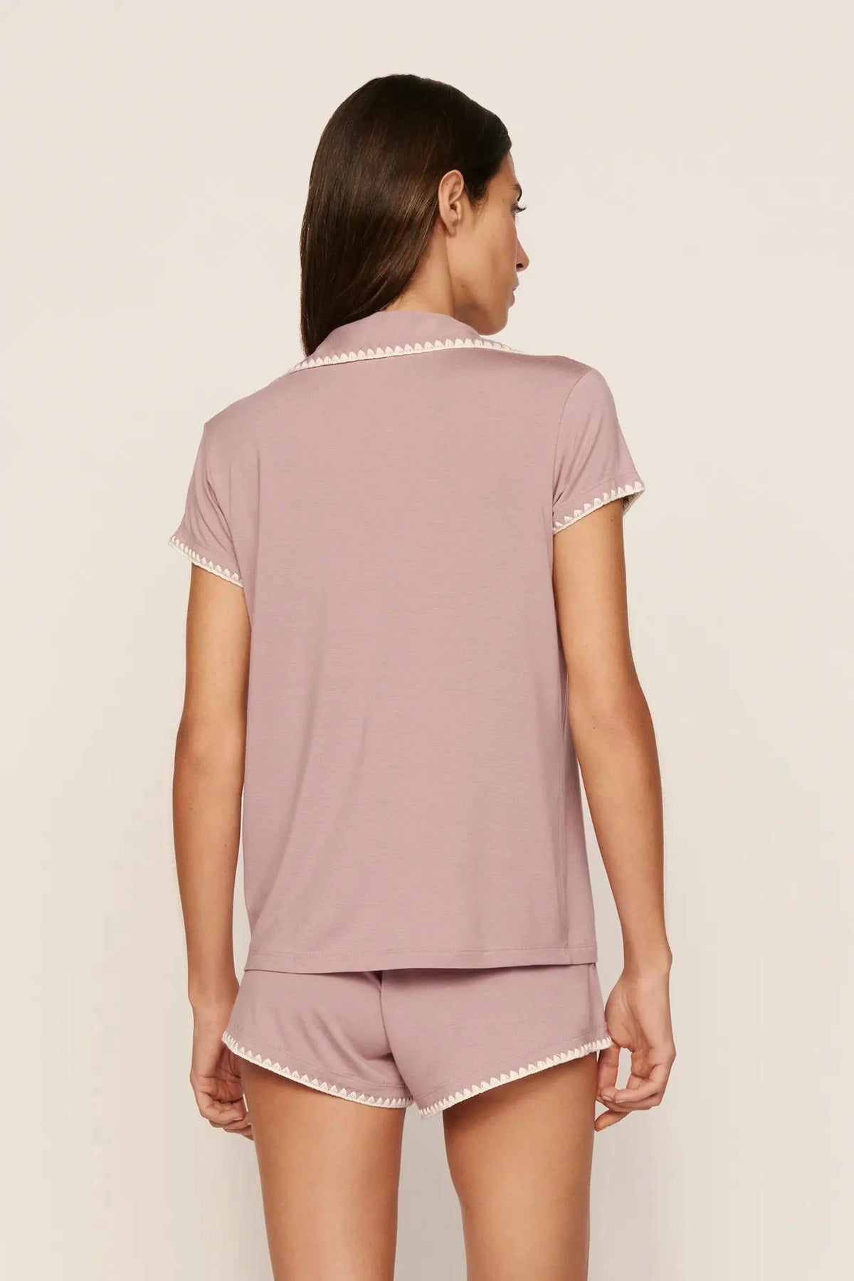 Eberjey Frida Shortie PJ Set - Woodrose / Ivory
