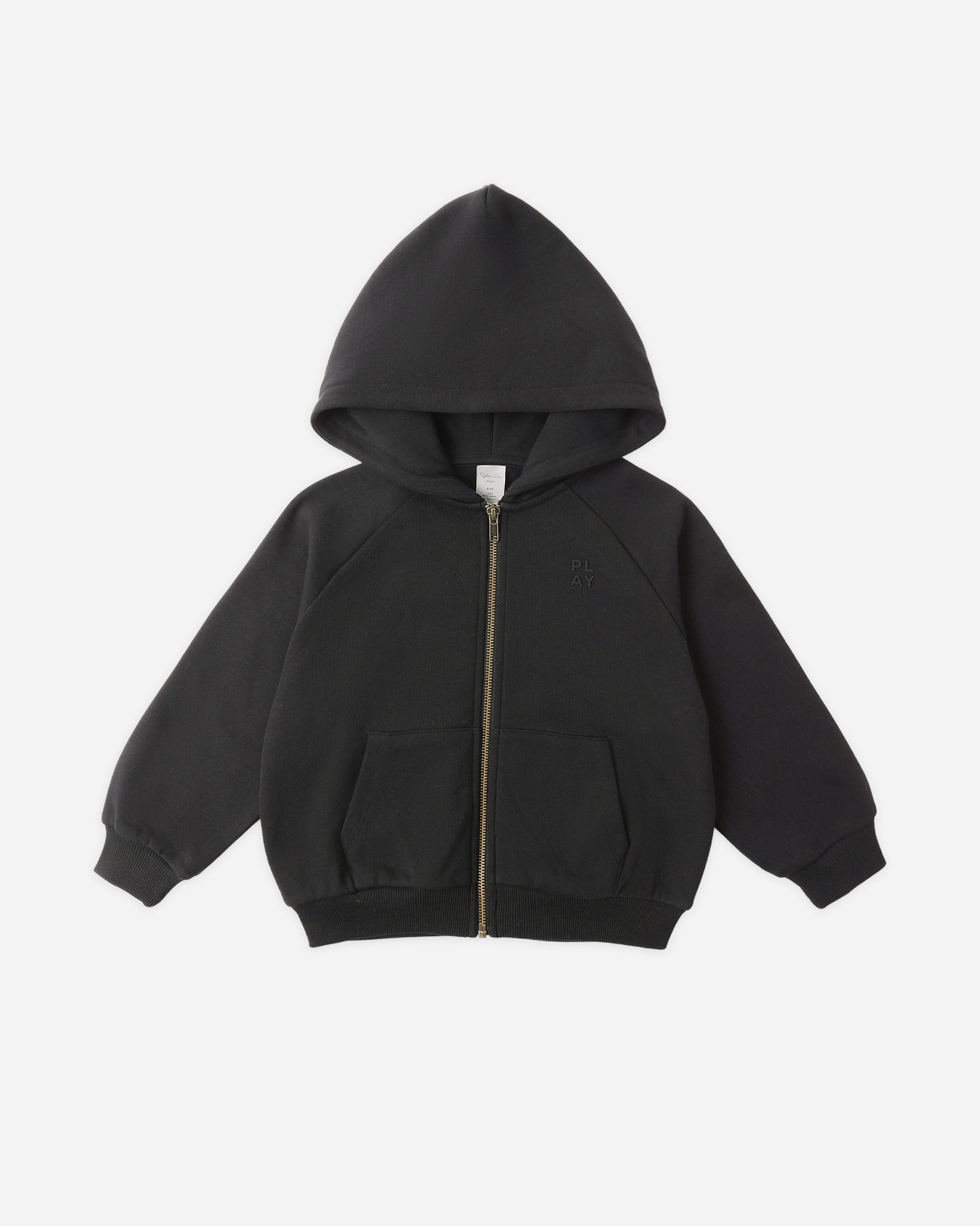 Rylee + Cru Play X Play Zip Raglan Hoodie - Black
