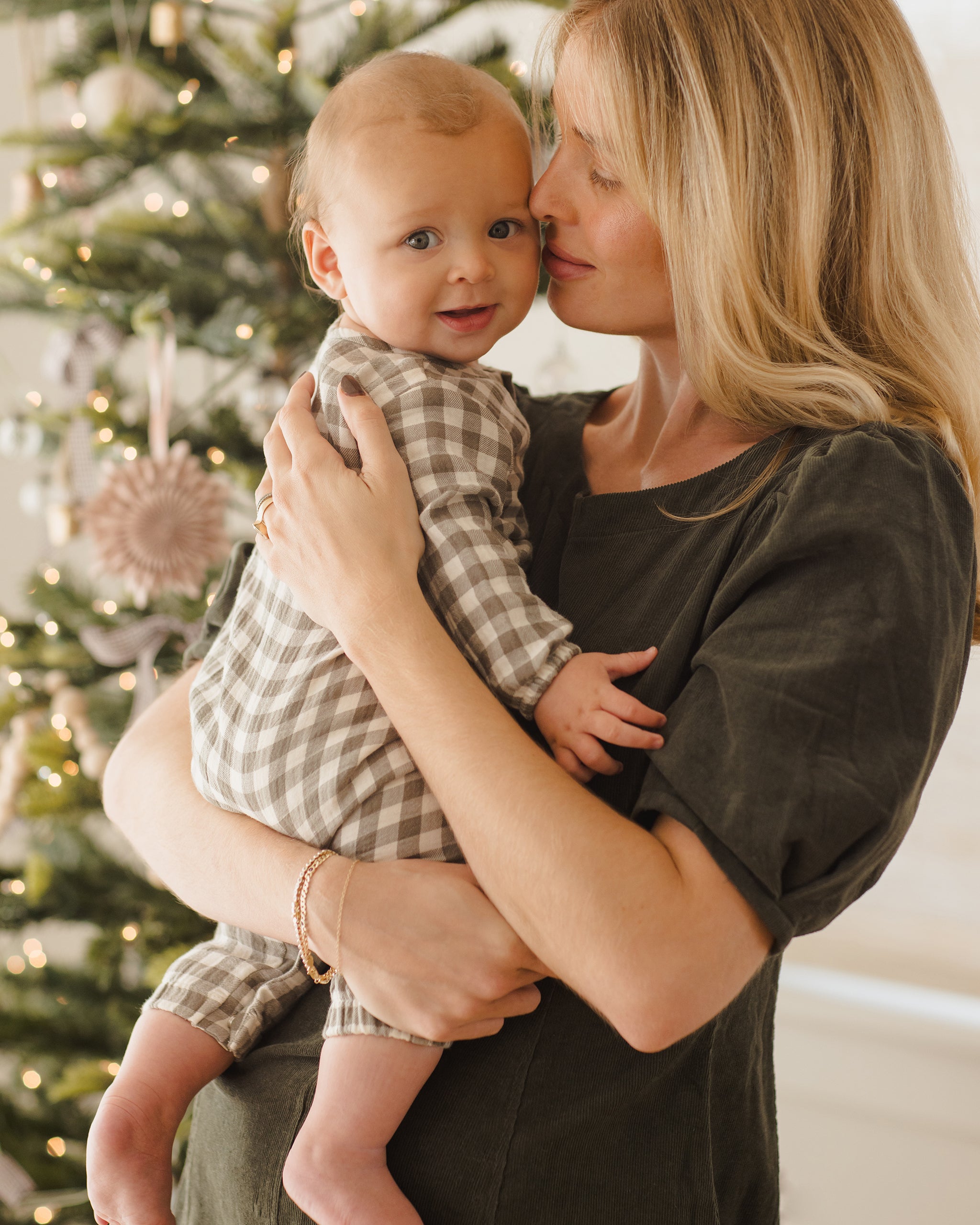 Quincy Mae Woven Jumpsuit - Forest Check