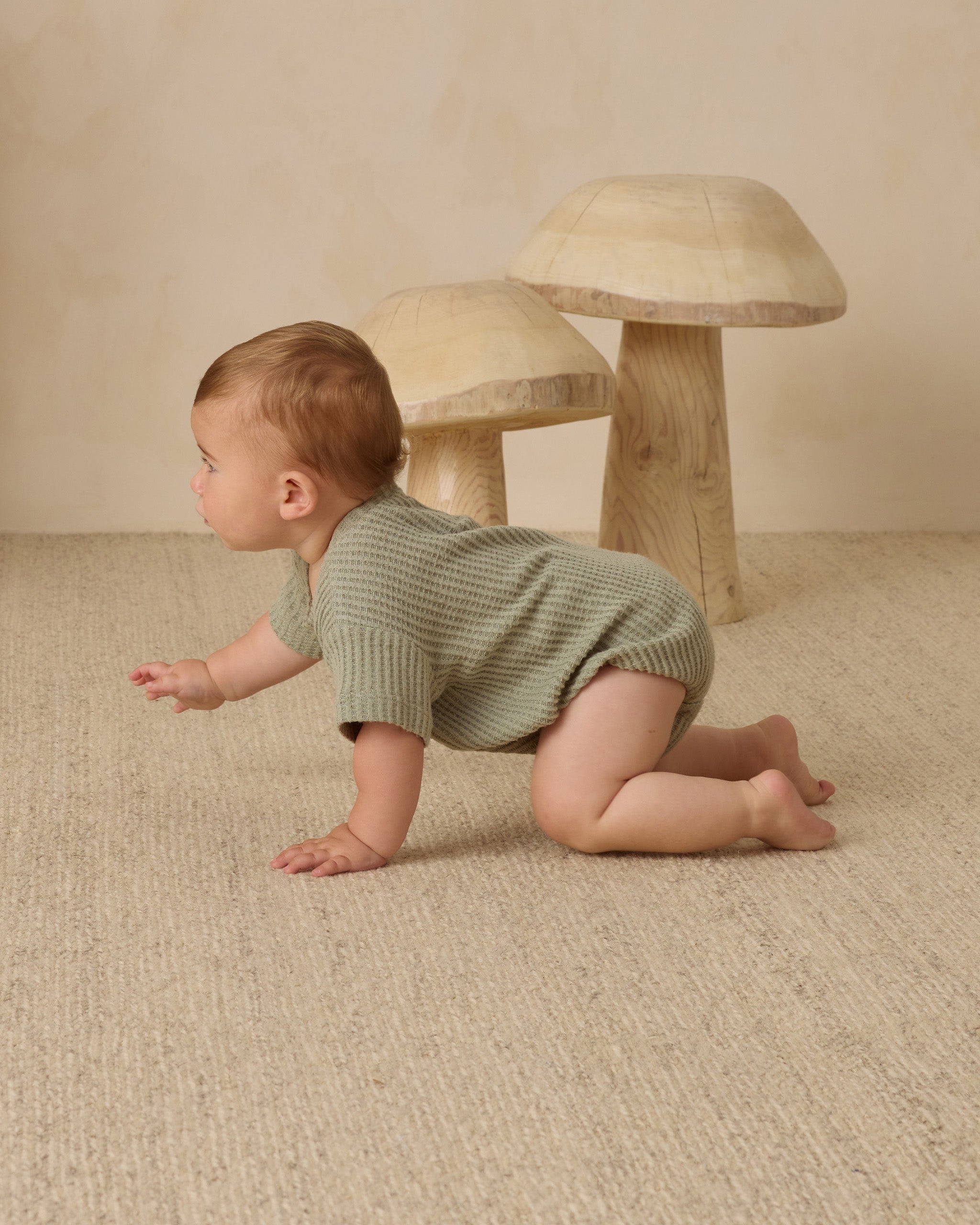 Quincy Mae Relaxed Bubble Romper - Fern