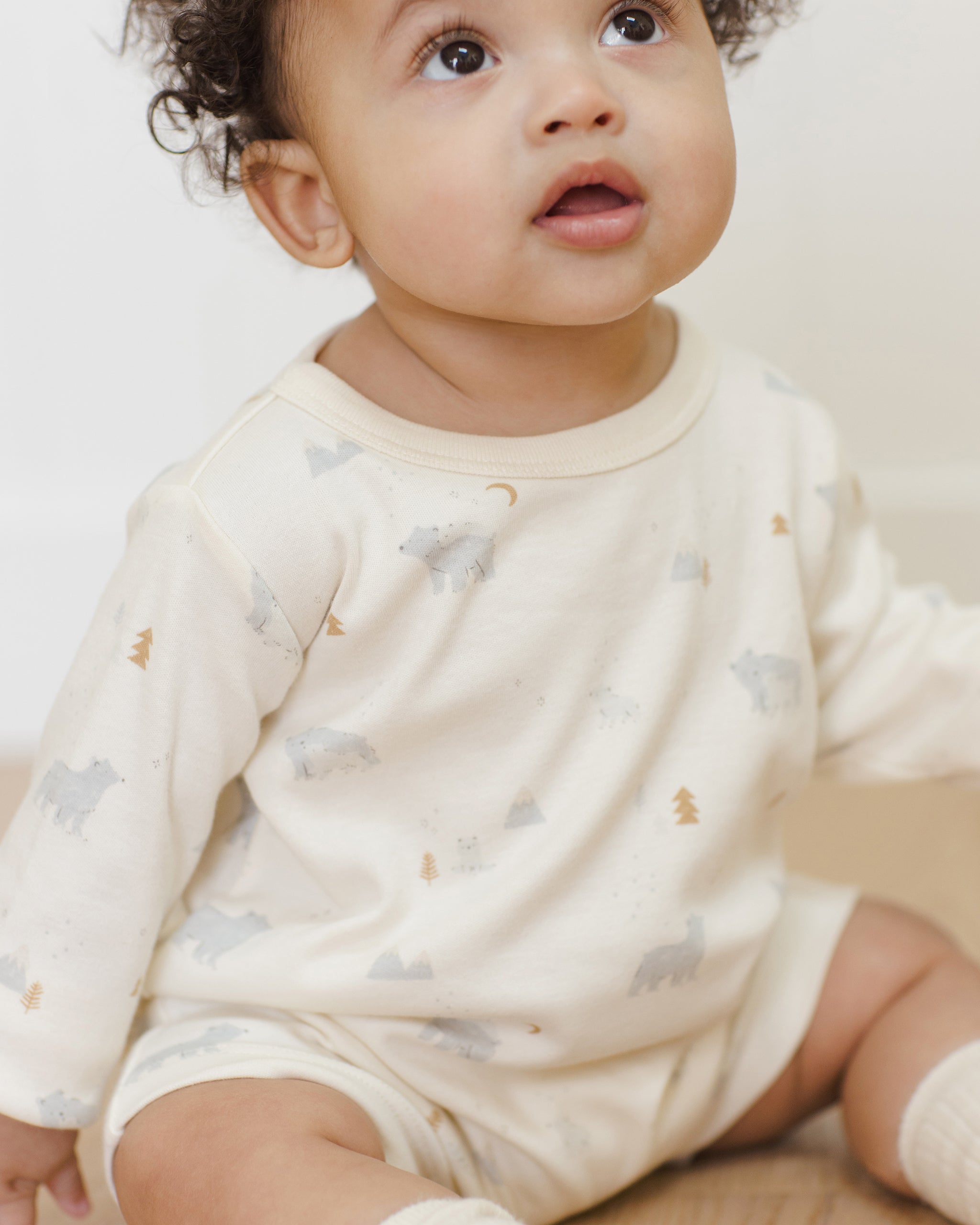 Quincy Mae Long Sleeve Romper - Polar Bears