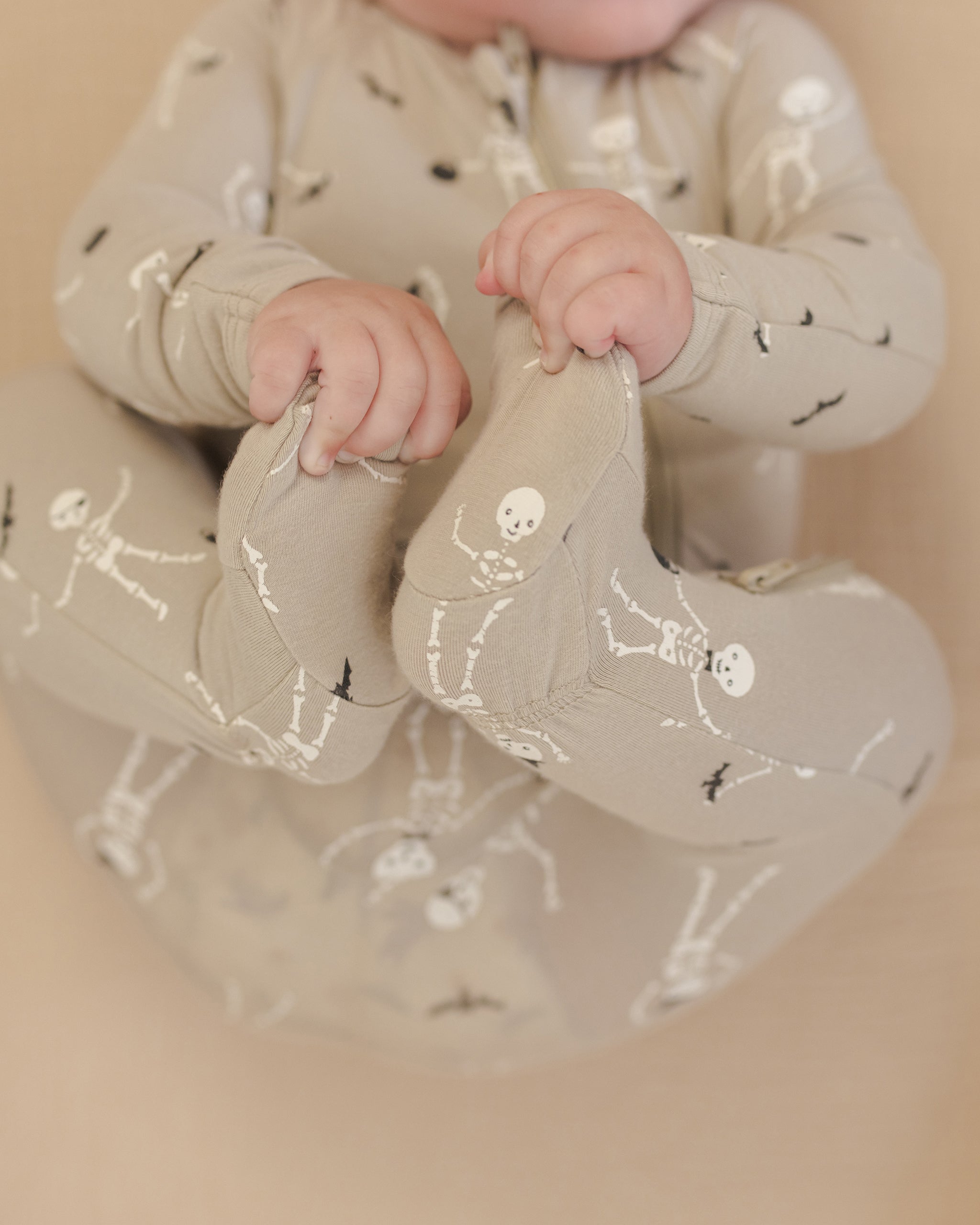 Quincy Mae Bamboo Zip Footie - Skeletons