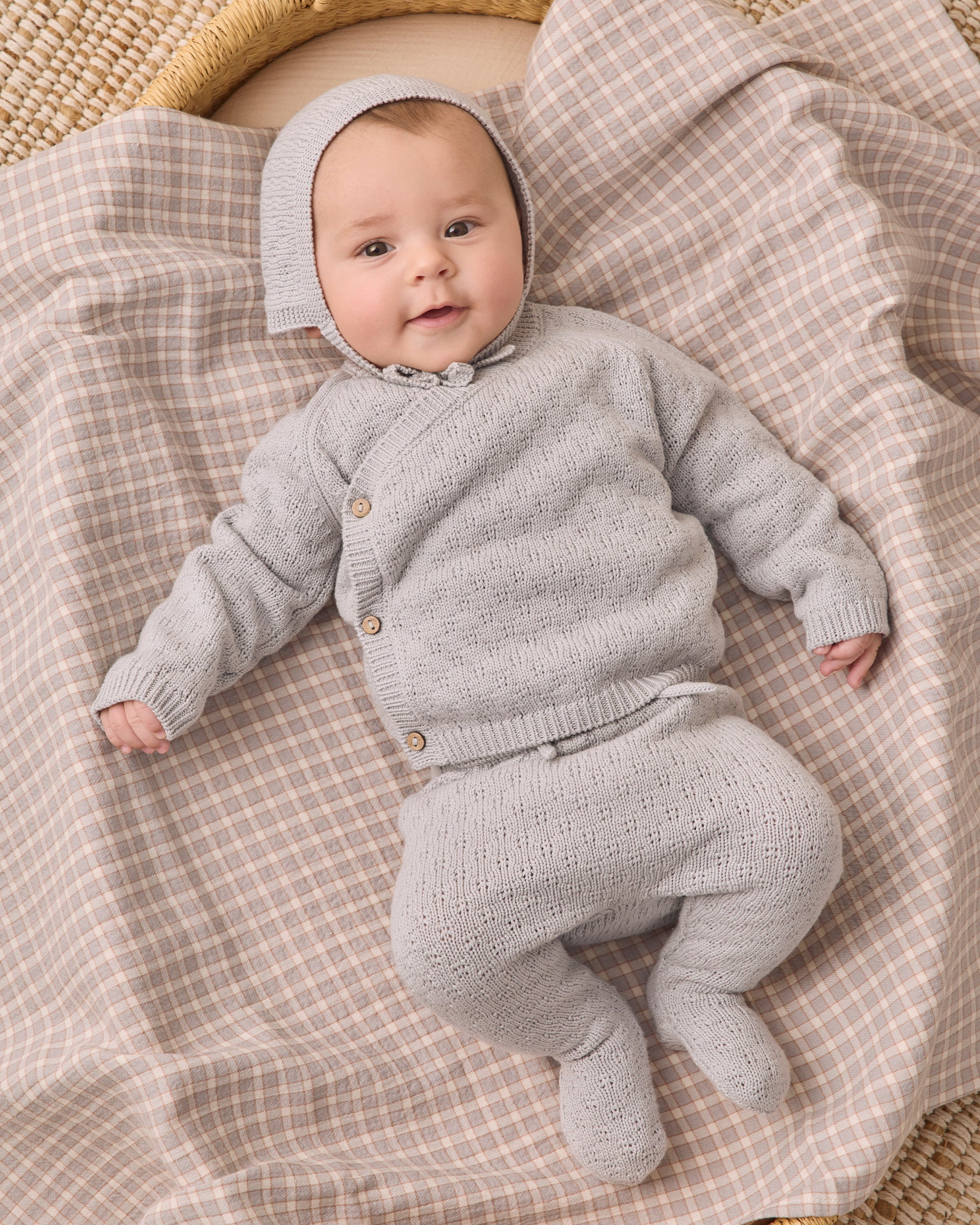 Quincy Mae Woven Swaddle - Blue Gingham