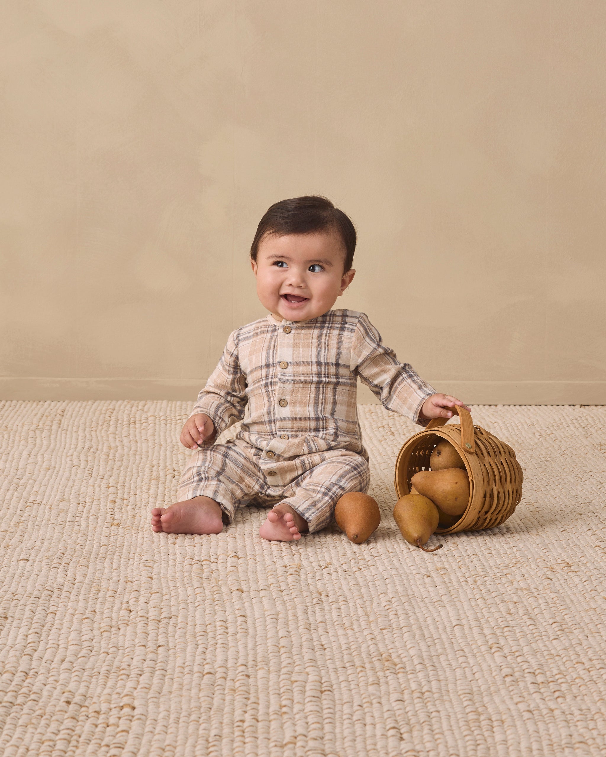Quincy Mae Pocketed Woven Jumpsuit - Fall Plaid