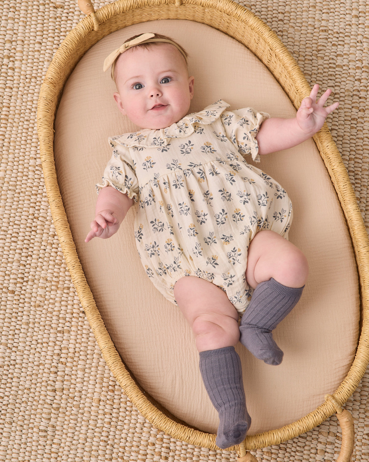 Quincy Mae Collared Romper - French Floral