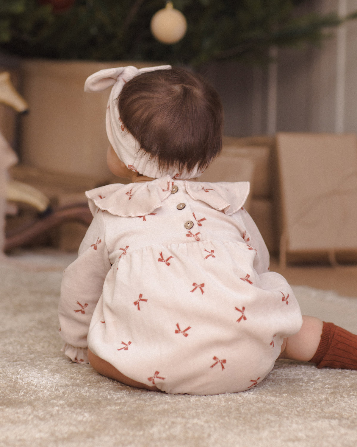 Quincy Mae Wendy Romper - Red Bows