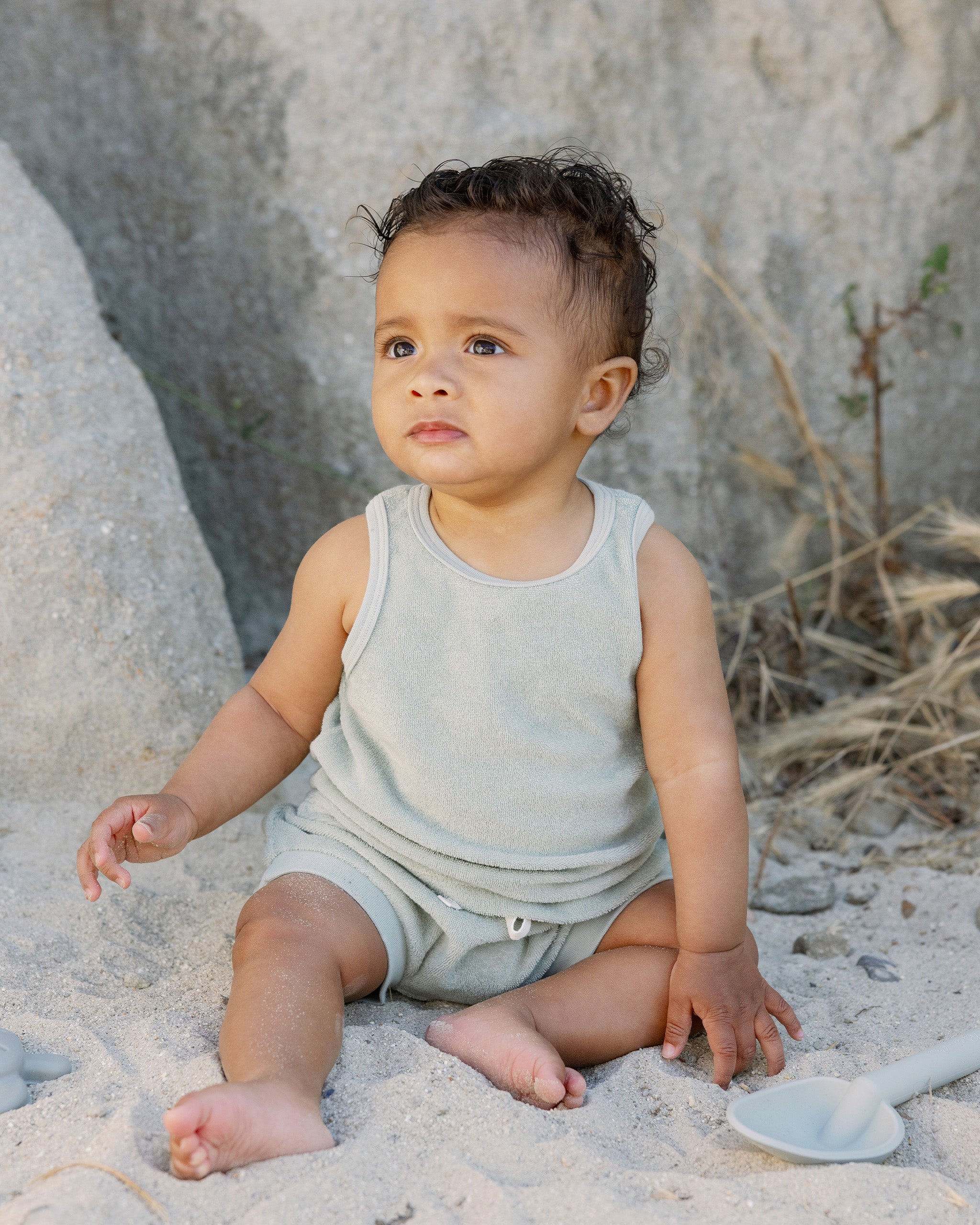 Quincy Mae Terry Tank + Short Set - Sage