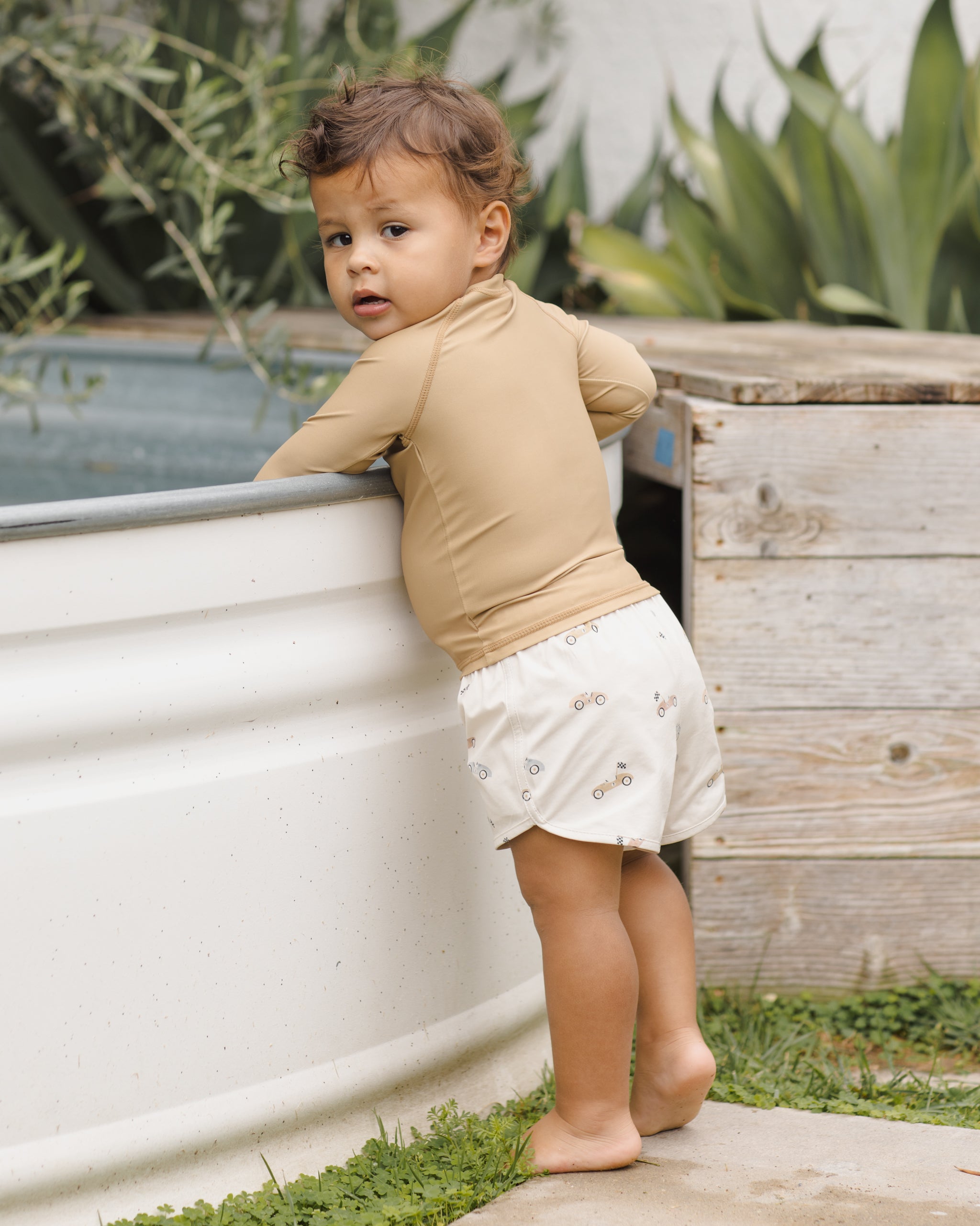 Quincy Mae Boys Swim Short - Race Car