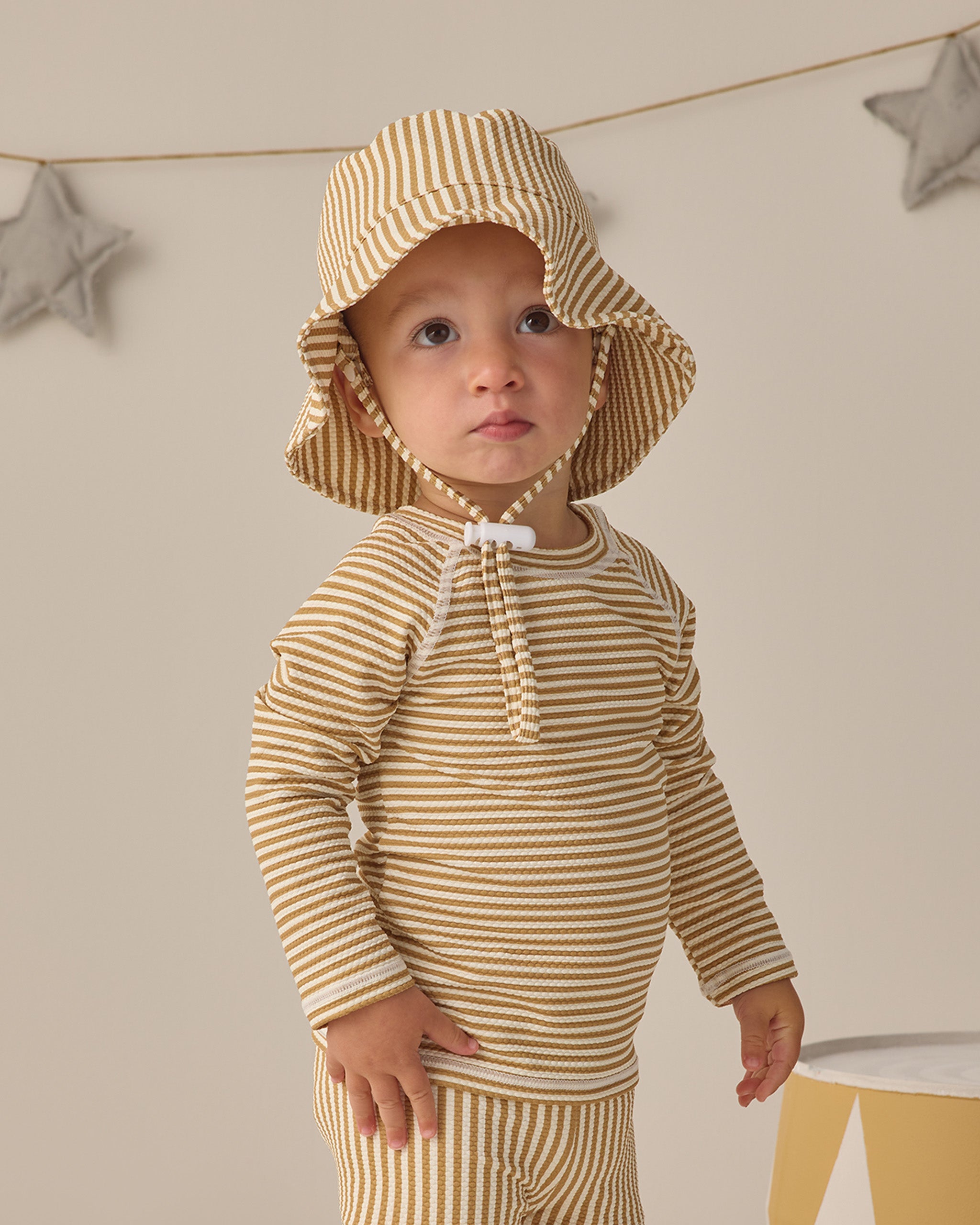 Quincy Mae Bucket Hat - Honey Stripe Small