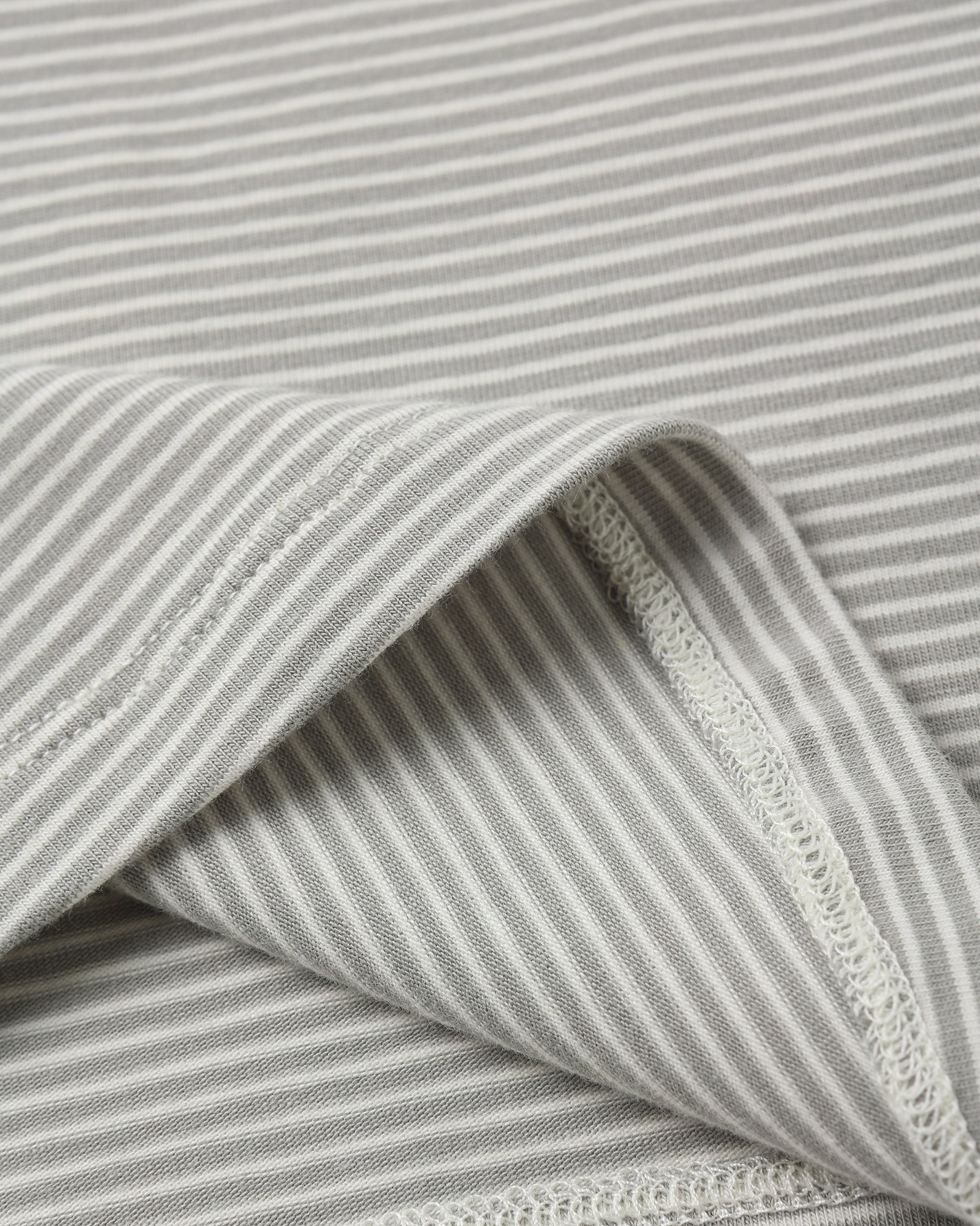 Quincy Mae Long Sleeve Tee - Sage Micro Stripe