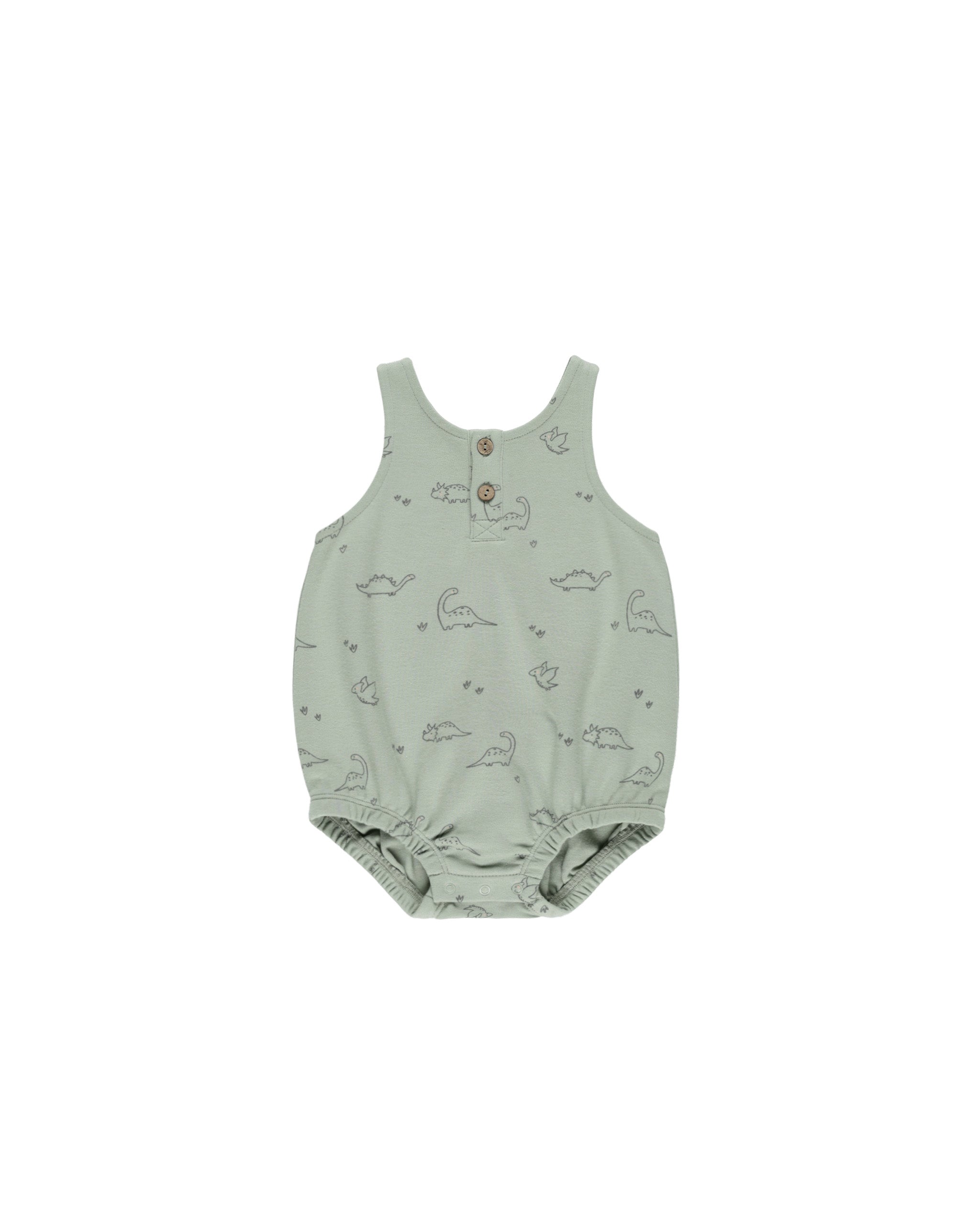 Quincy Mae Sleeveless Bubble Romper - Dino