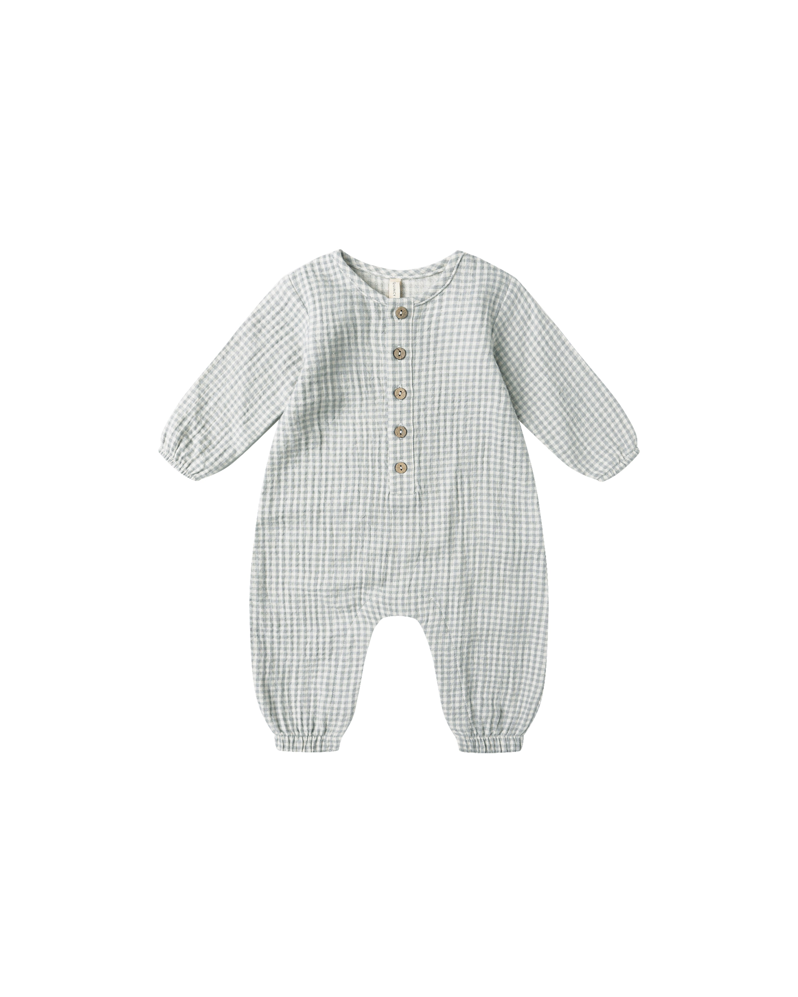 Quincy Mae Woven Jumpsuit - Blue Gingham