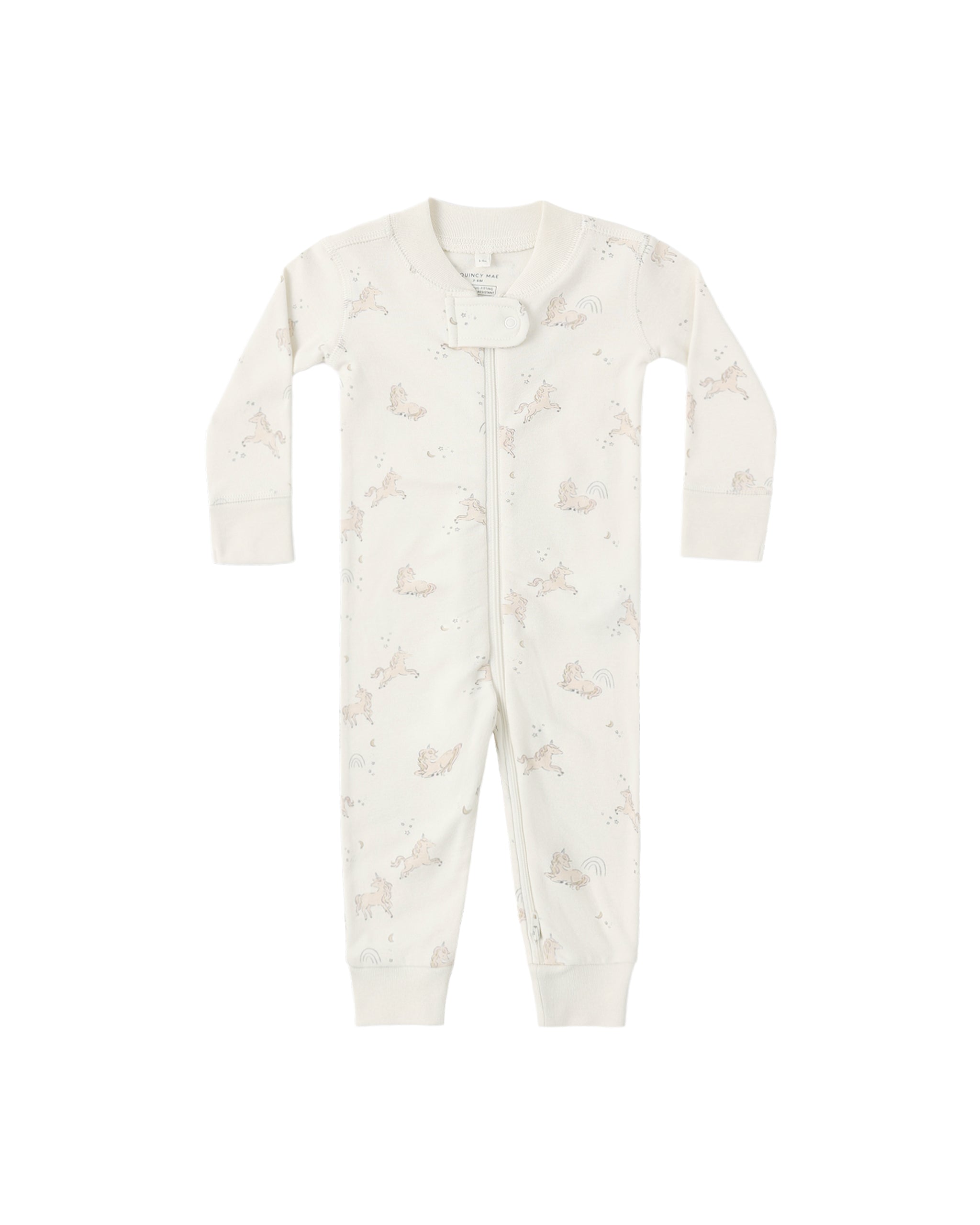 Quincy Mae Zip Longsleeve Sleeper - Unicorns