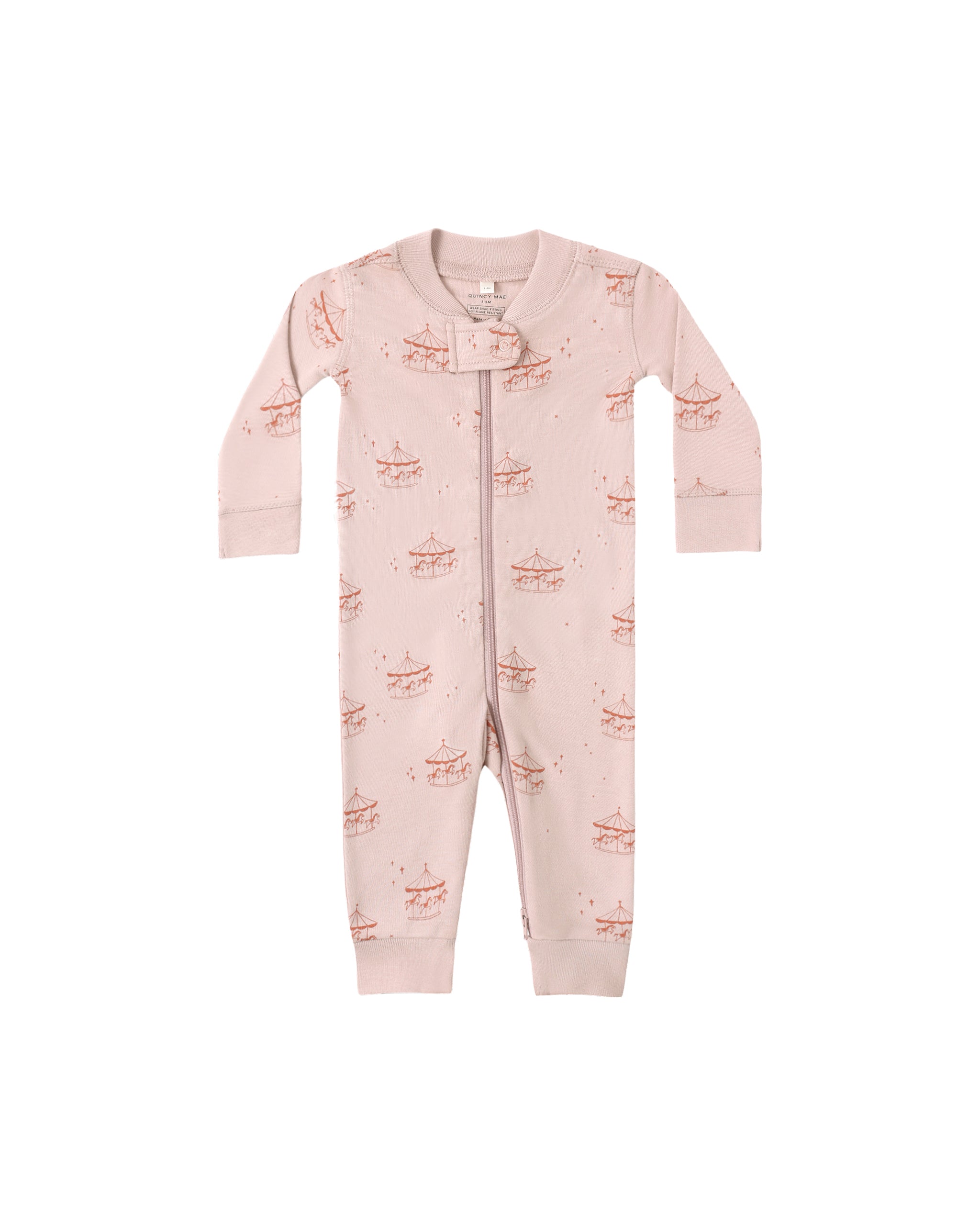 Quincy Mae Zip Longsleeve Sleeper - Carousel