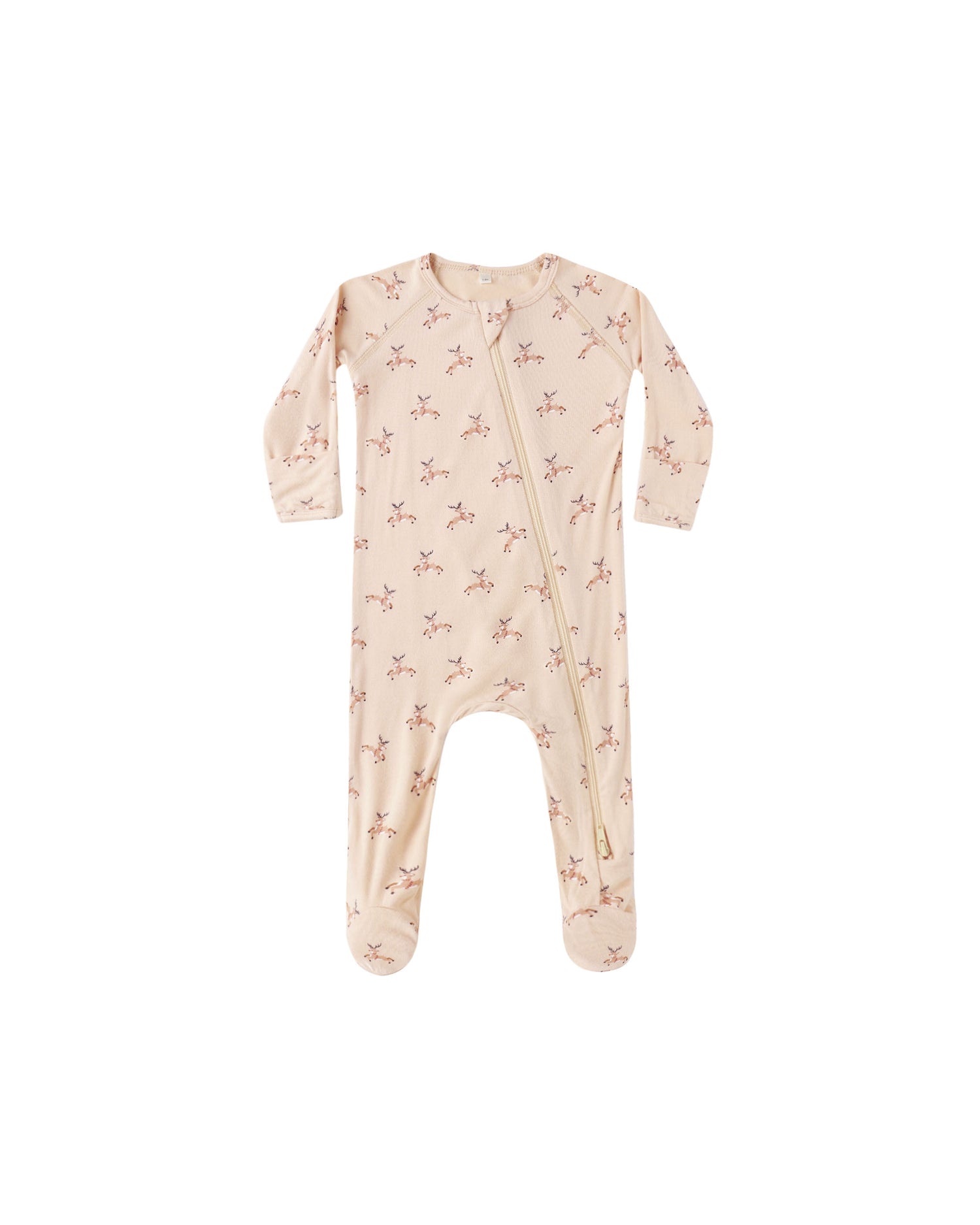 Quincy Mae Bamboo Zip Footie - Reindeer
