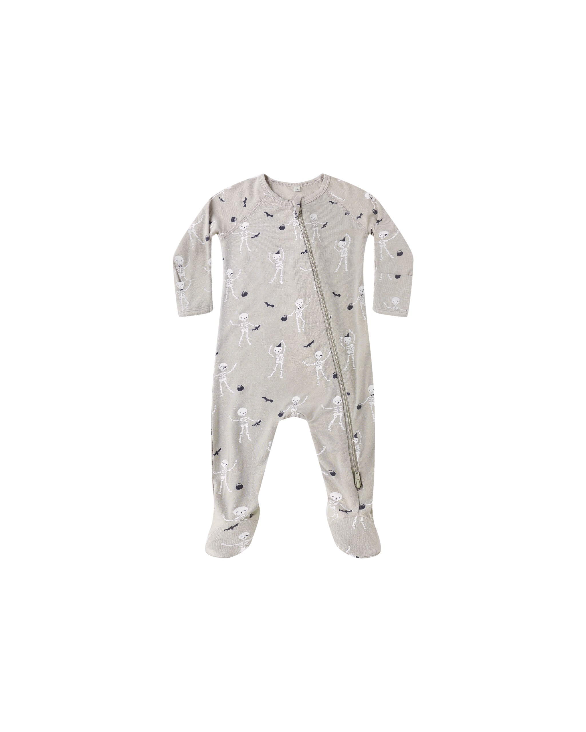 Quincy Mae Bamboo Zip Footie - Skeletons