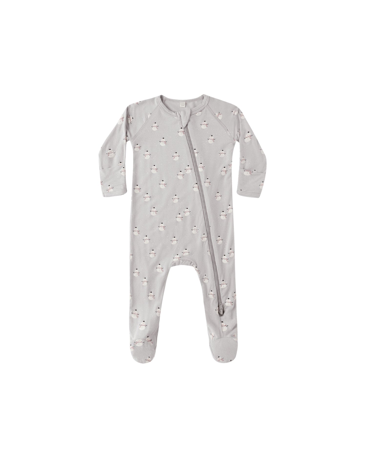 Quincy Mae Bamboo Zip Footie - Snowmen