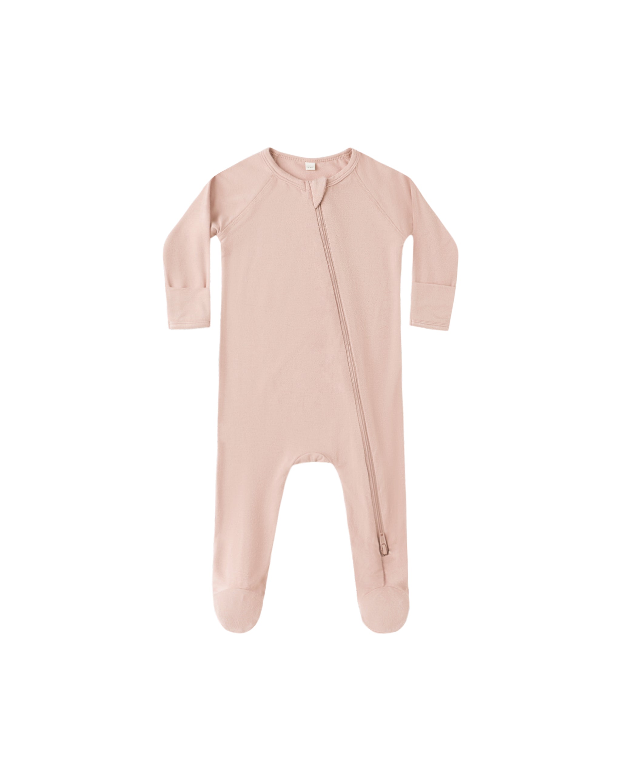 Quincy Mae Bamboo Zip Footie - Rose